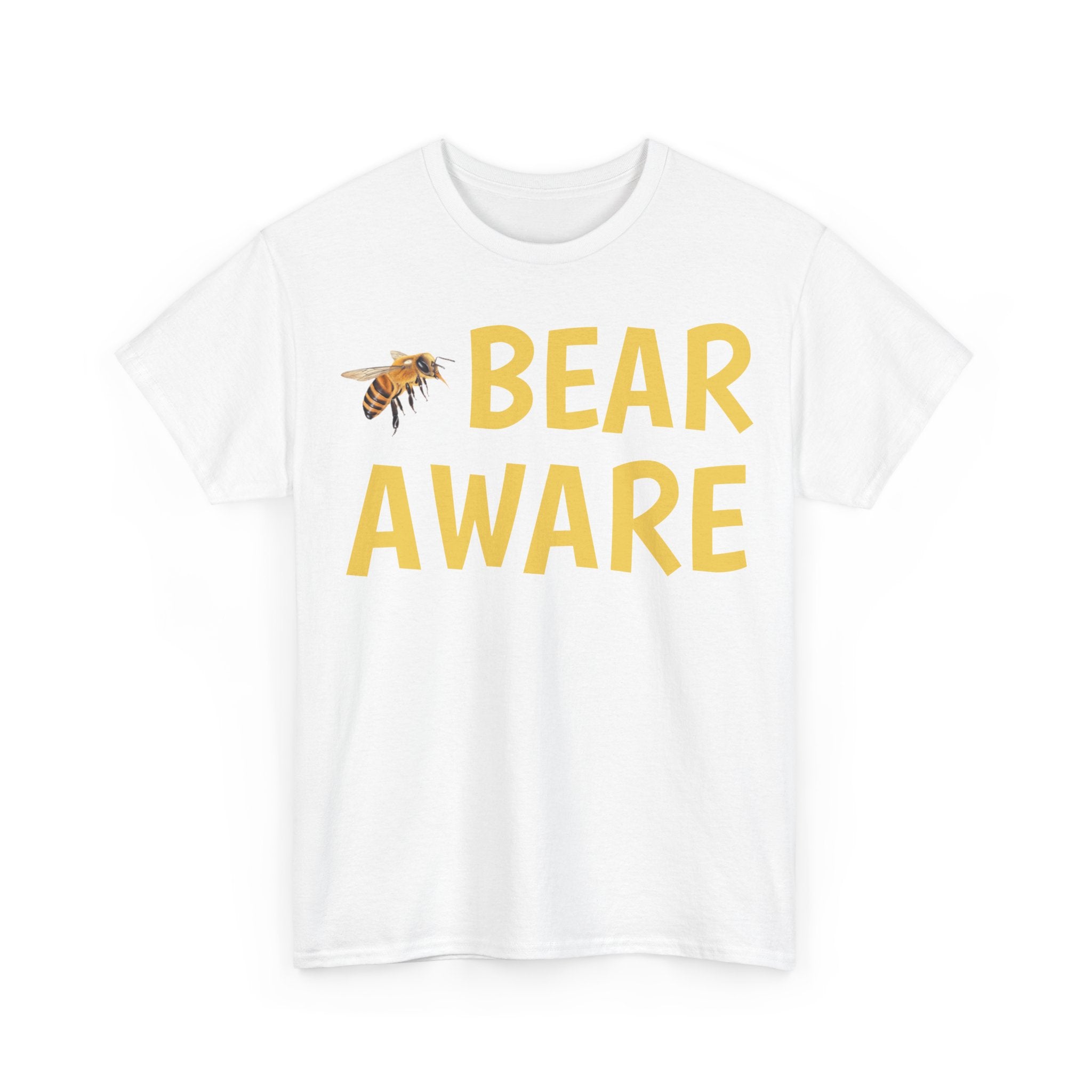 Bear Aware Unisex Tee — Funny Nature T-Shirt with Bee Graphic