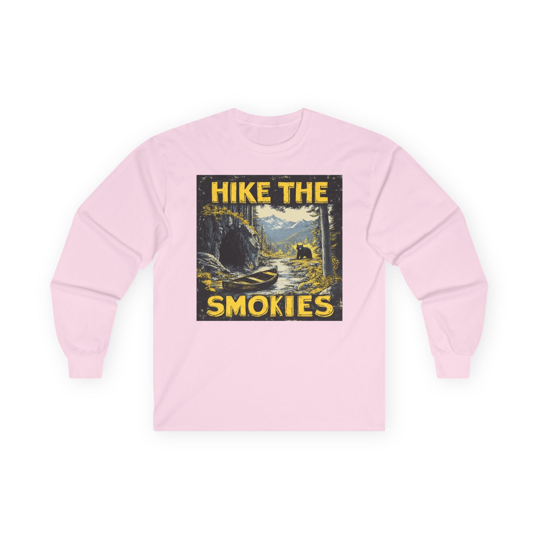 Hike the Smokies Long Sleeve Unisex Tee — Vintage Mountain Hiking Shirt
