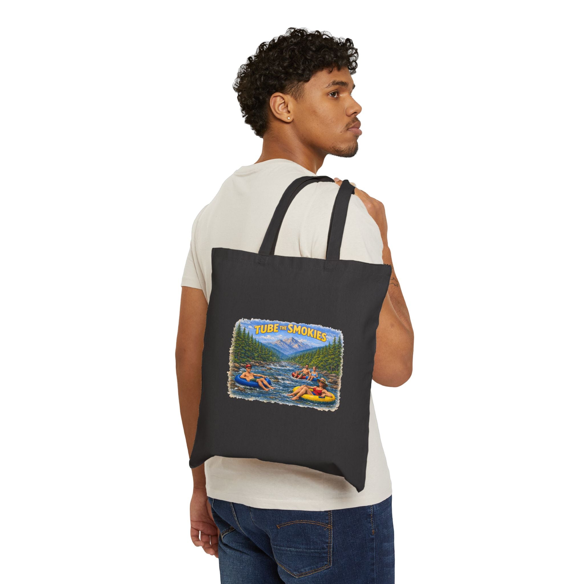 Tube the Smokies Tote Bag – River Tubing Cotton Canvas Tote