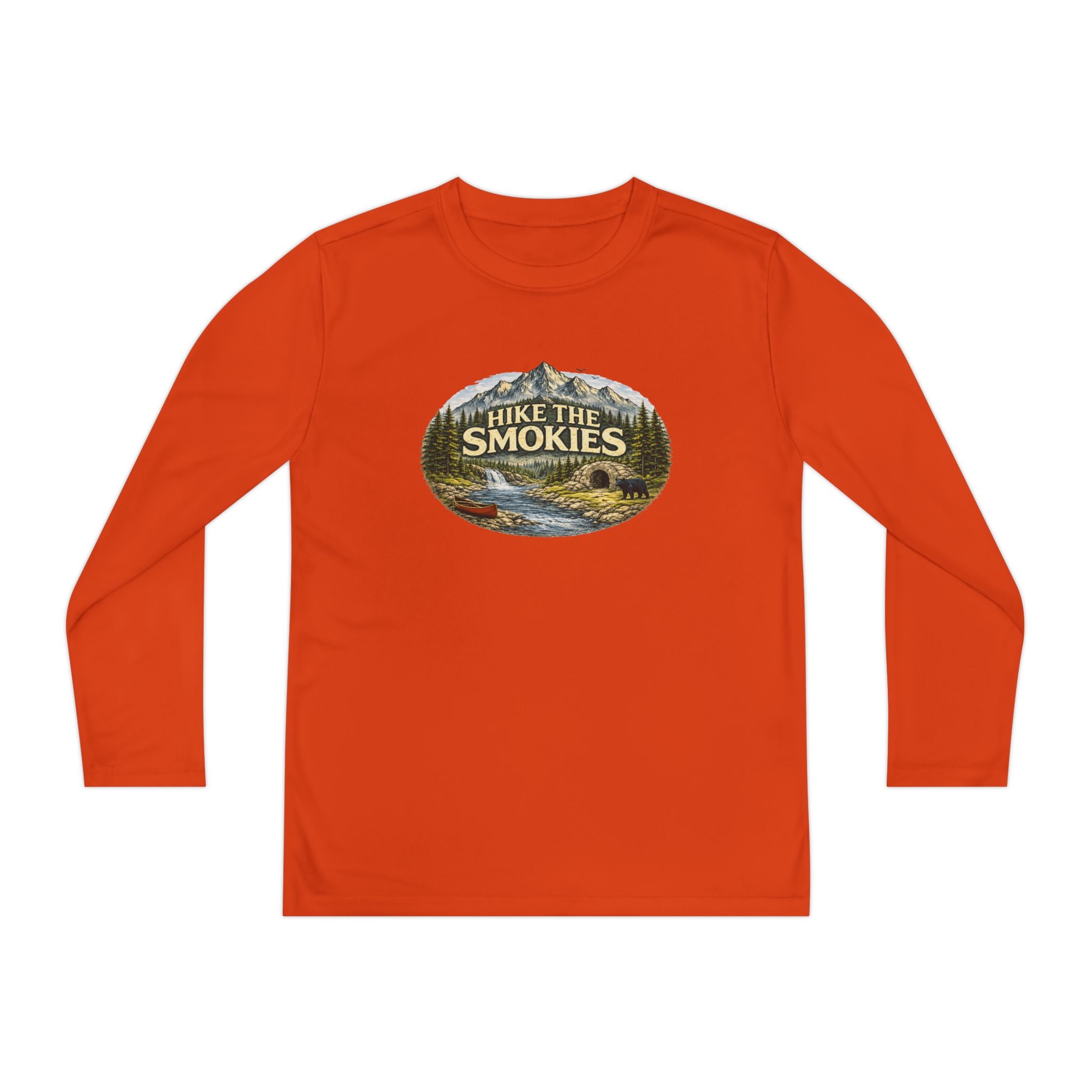 Youth Long Sleeve Tee — "Hike the Smokies" Nature Graphic