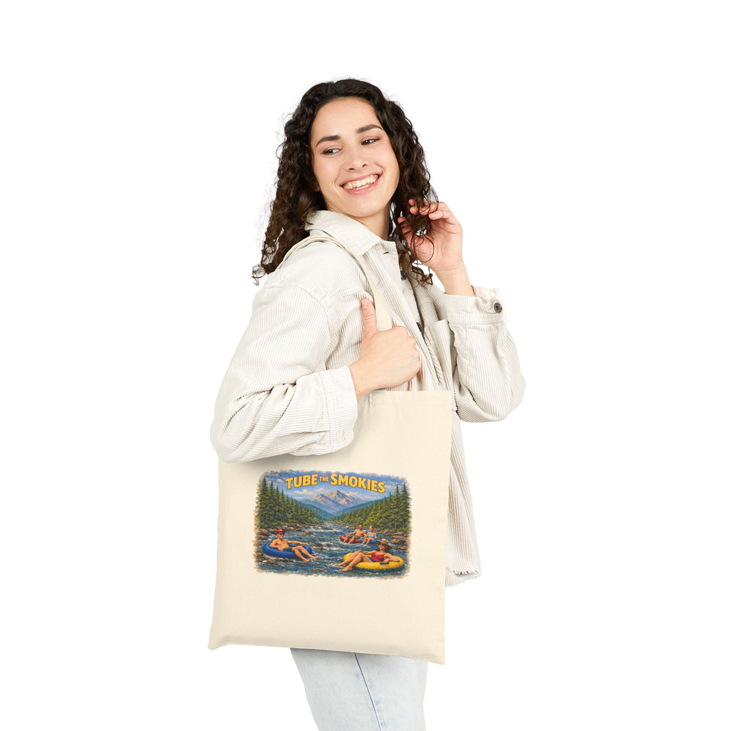 Tube the Smokies Tote Bag – River Tubing Cotton Canvas Tote