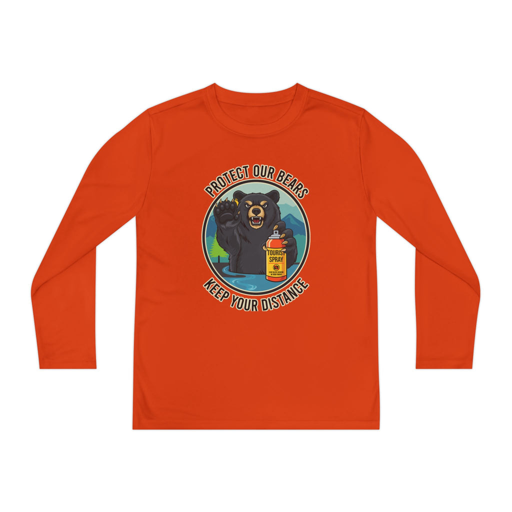 Youth Long Sleeve Tee — "Protect Our Bears, Keep Your Distance" Wildlife Conservation Shirt