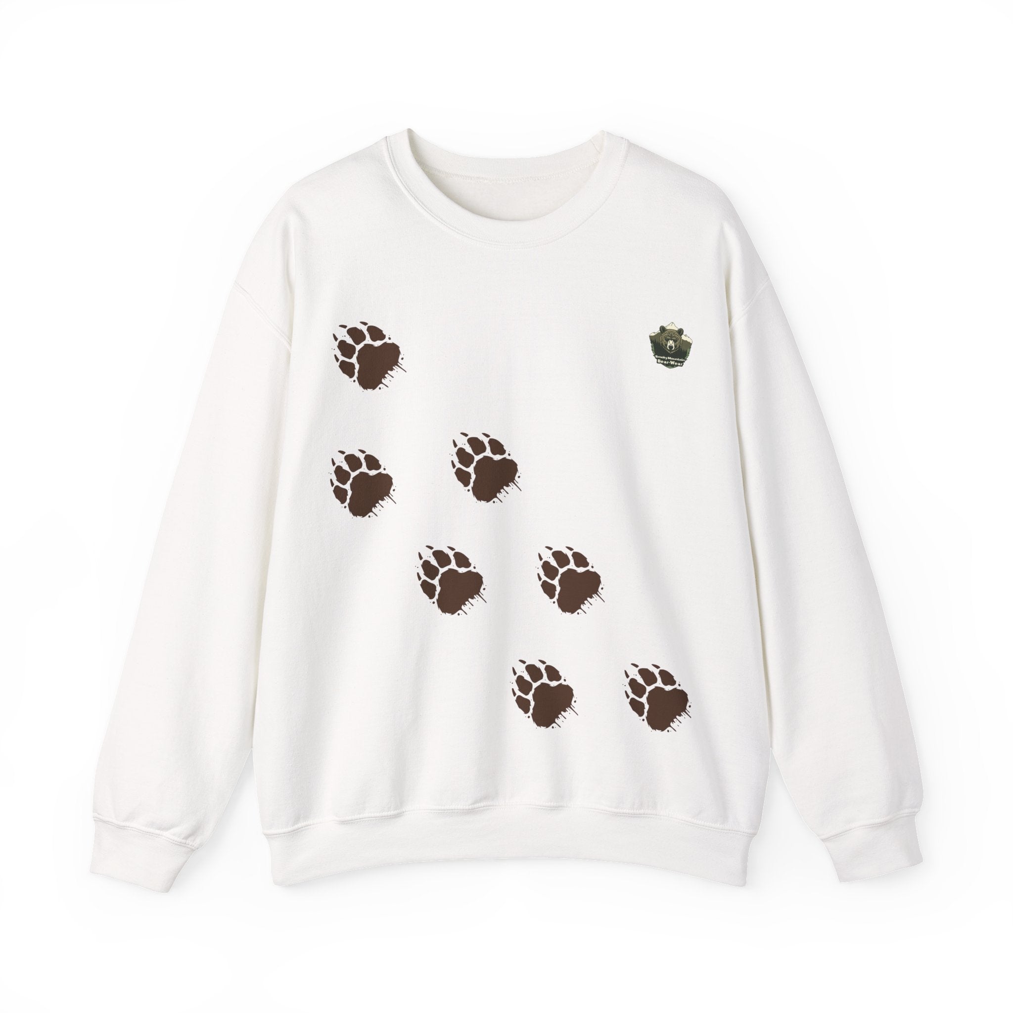Muddy Bear Paw Tracks - Unisex Pullover Sweatshirt
