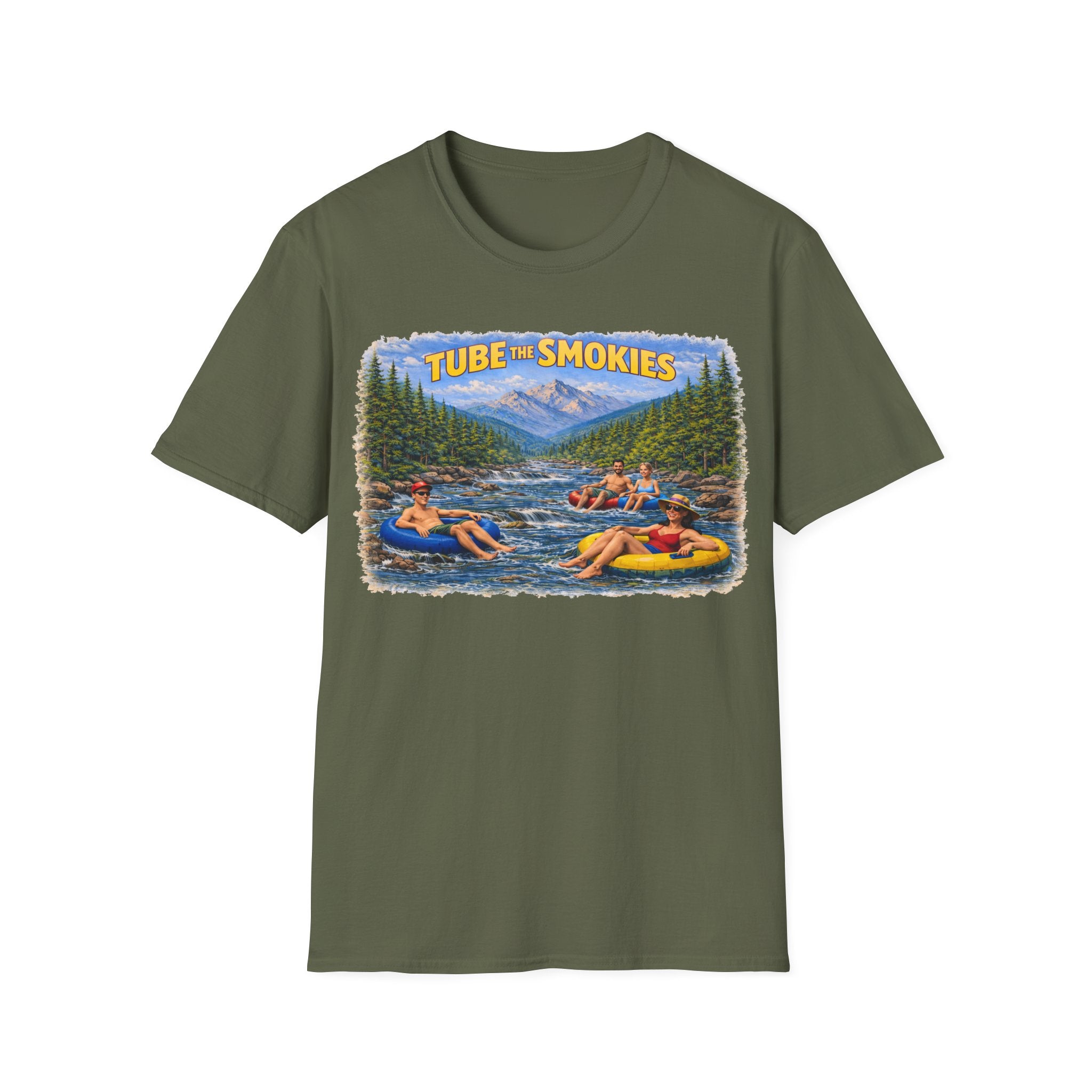Tube the Smokies Unisex T-Shirt — River Tubing Graphic Tee for Smoky Mountains Fans