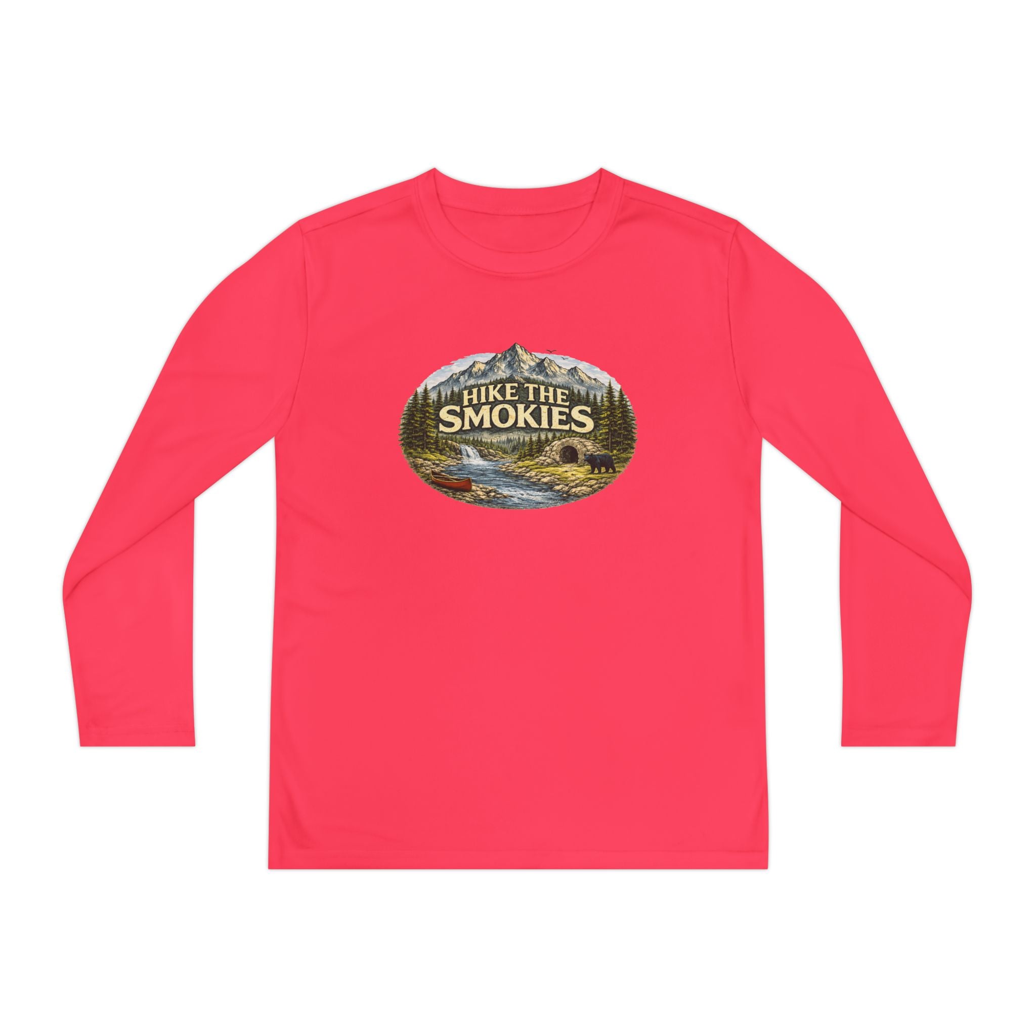 Youth Long Sleeve Tee — "Hike the Smokies" Nature Graphic
