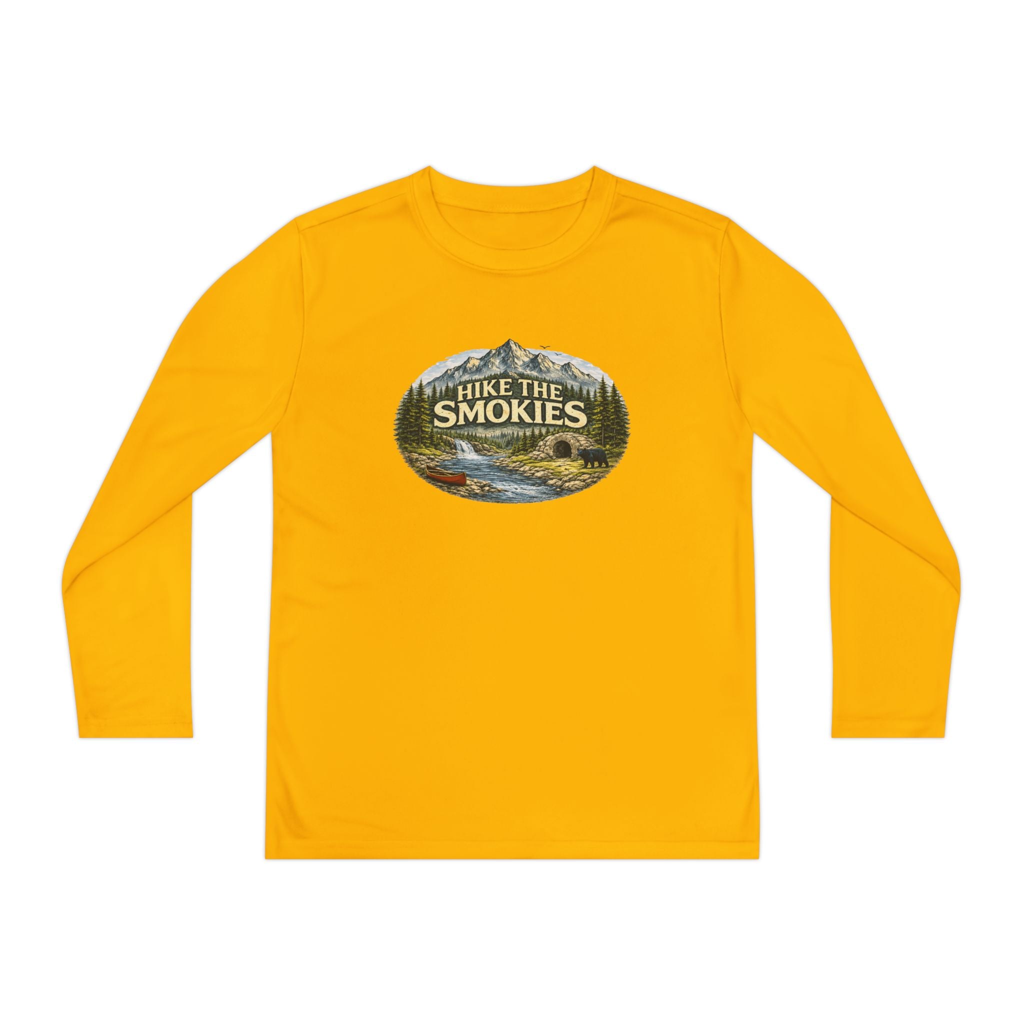 Youth Long Sleeve Tee — "Hike the Smokies" Nature Graphic
