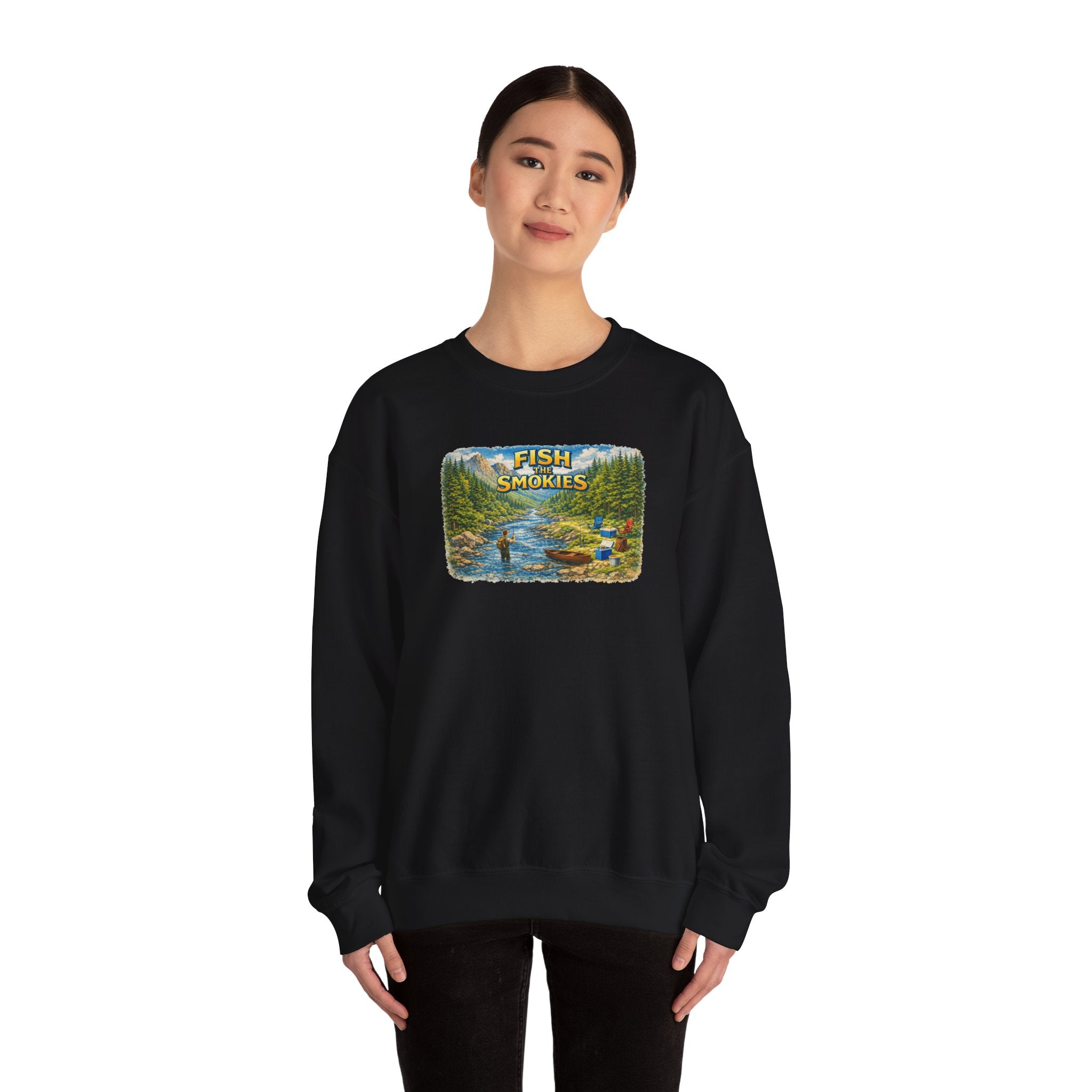 Fish Smokies Fishing Crewneck Unisex Sweatshirt