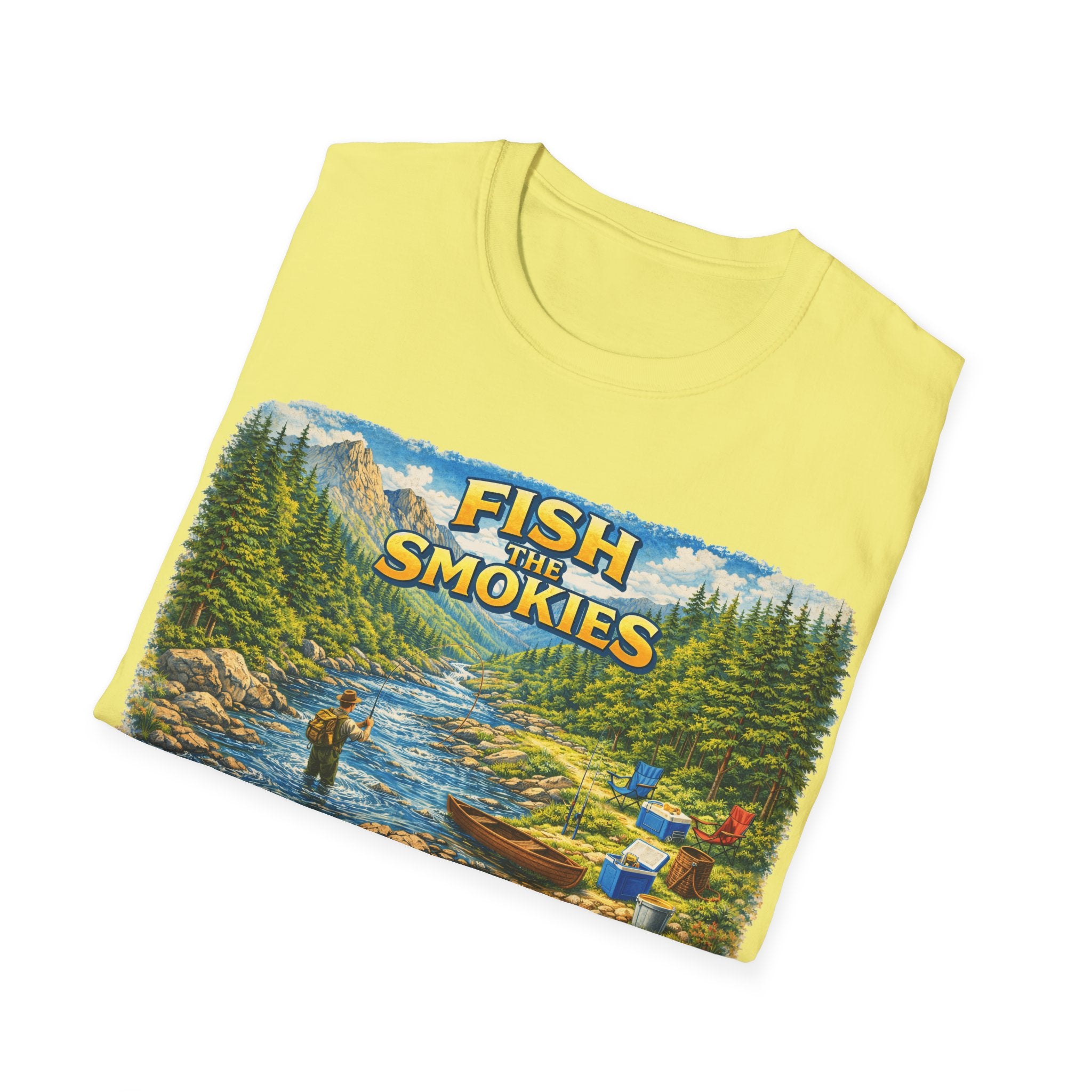 Fish the Smokies Unisex T-Shirt — Scenic Fishing River Graphic Tee