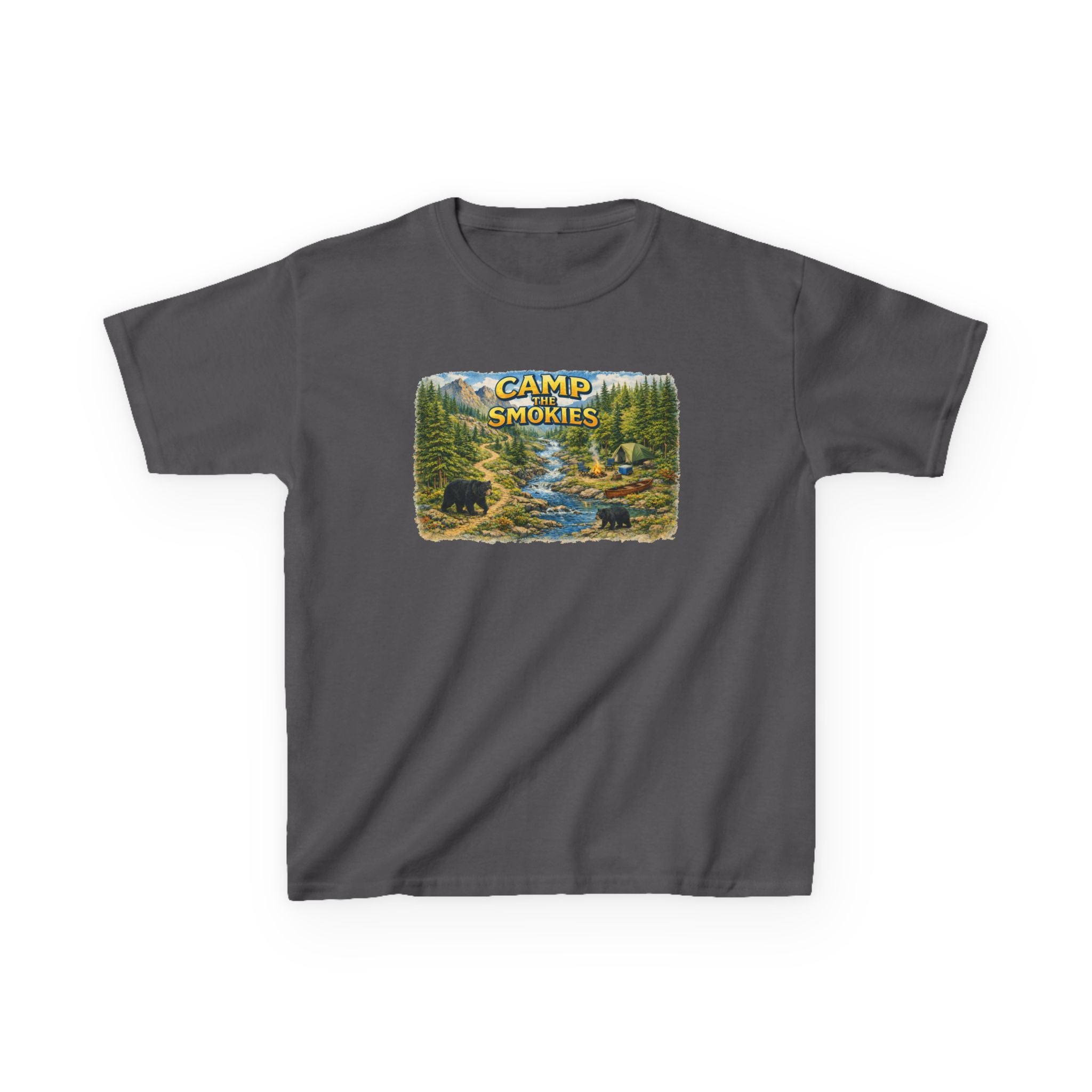 Kids Camp The Smokies T-Shirt — Scenic Smoky Mountains Camp Tee