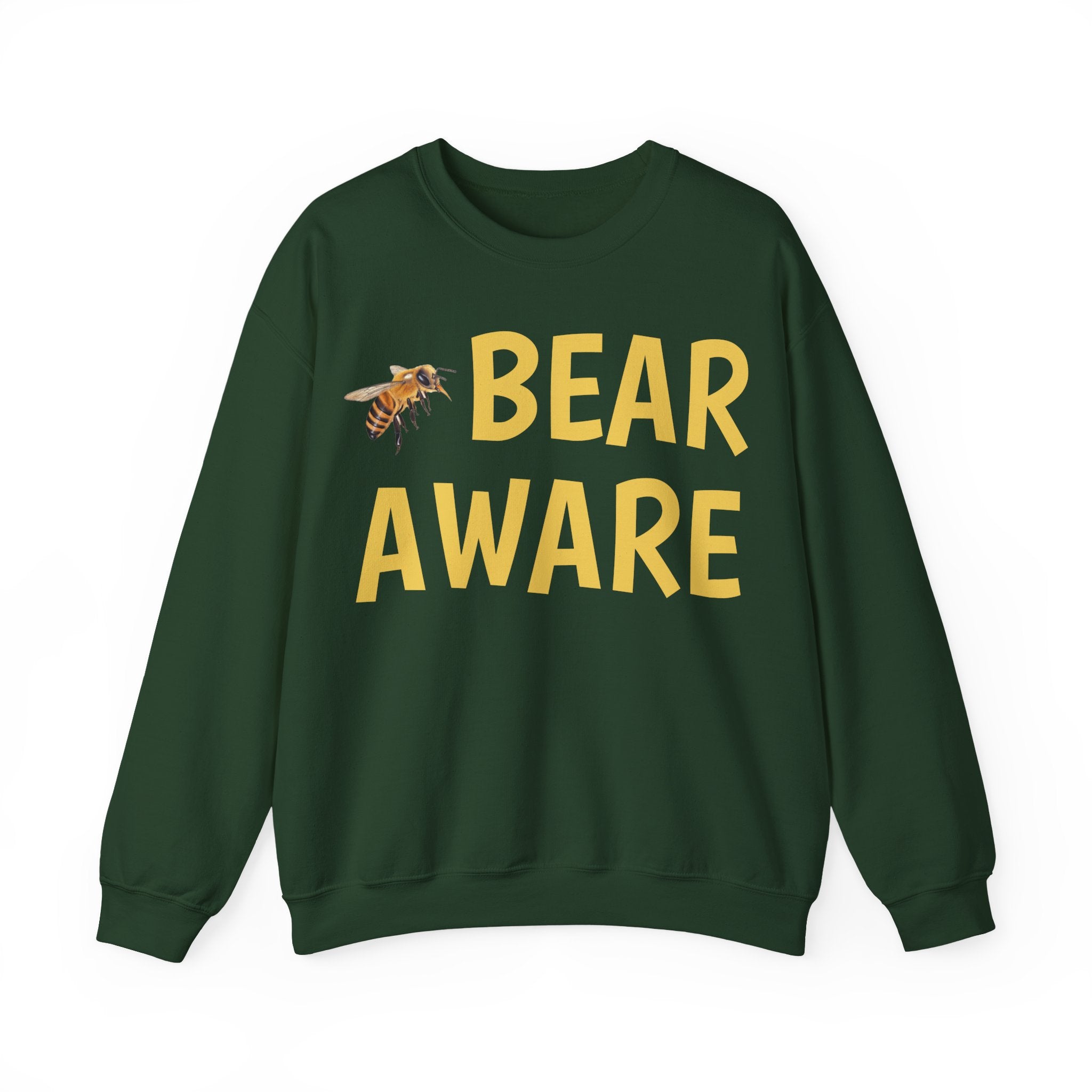 Bear Aware Unisex Crewneck Sweatshirt — Nature-Lover Eco Graphic Pullover