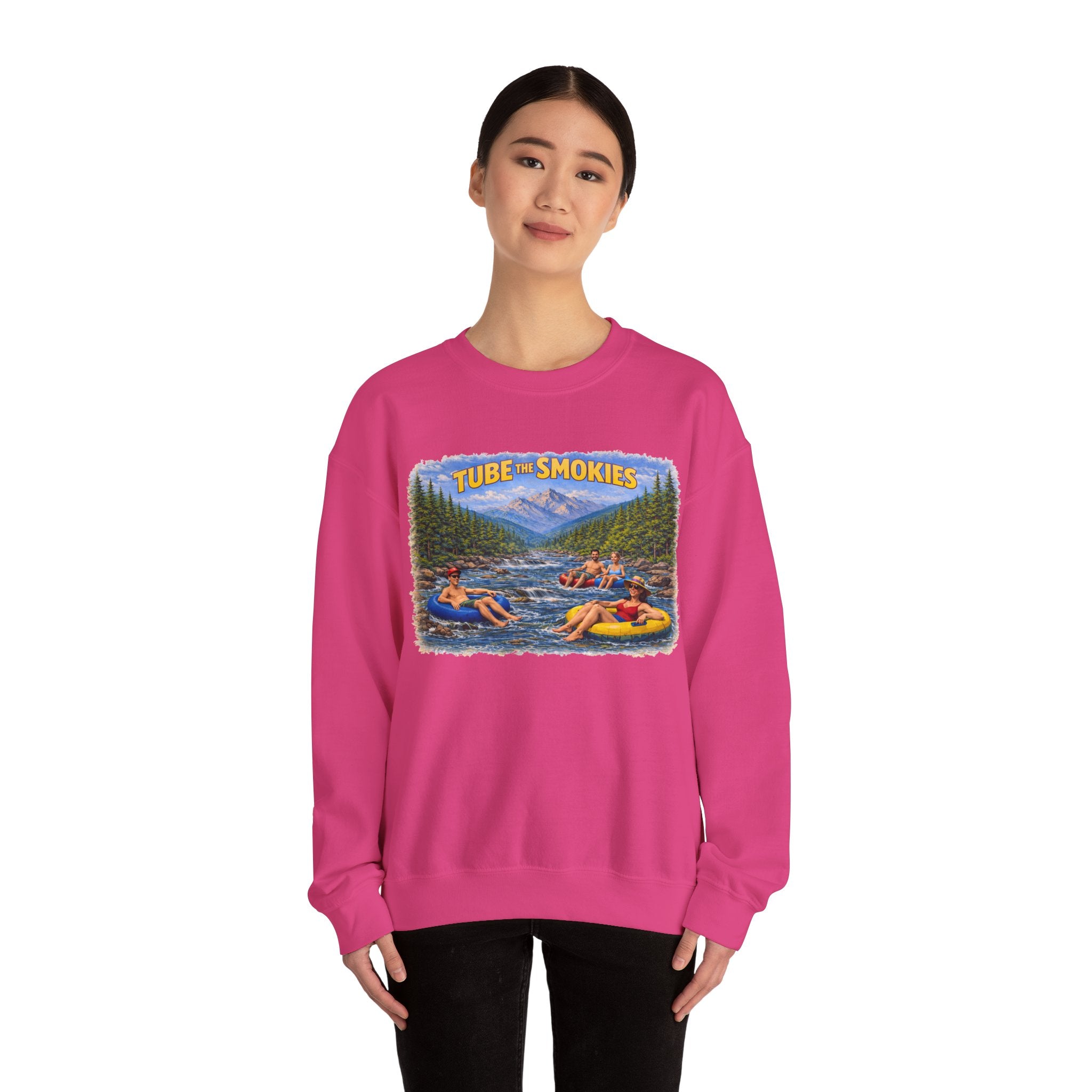 Tube the Smokies Crewneck Sweatshirt – Scenic River Tubing Graphic