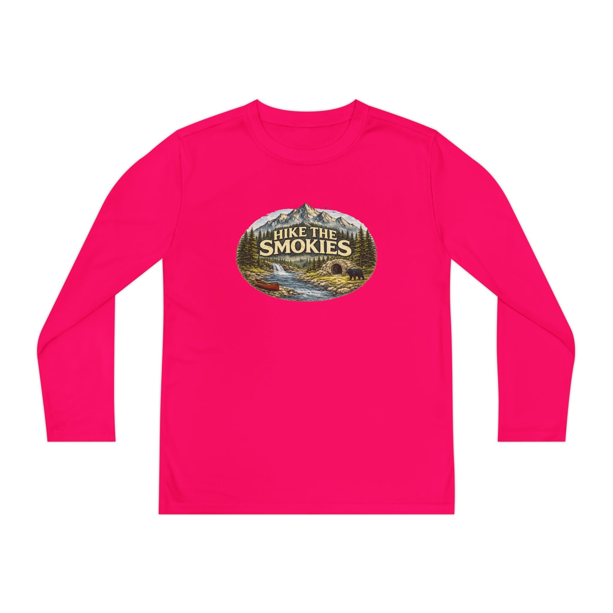 Youth Long Sleeve Tee — "Hike the Smokies" Nature Graphic