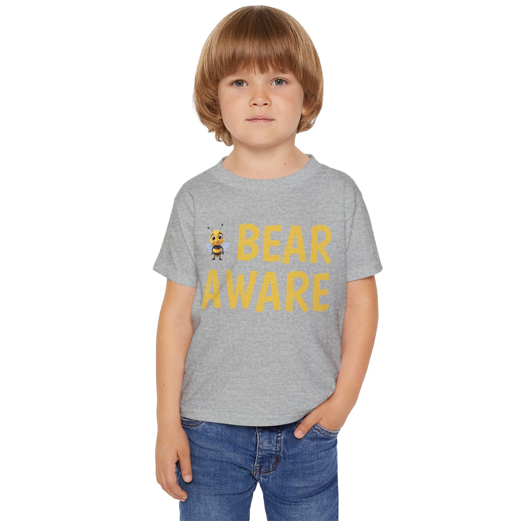 Bear Aware Toddler T-Shirt — Cute Bee Graphic Kids Tee