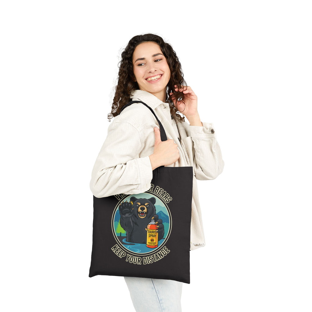 Protect Our Bears Canvas Tote Bag | Funny Wilderness Illustration
