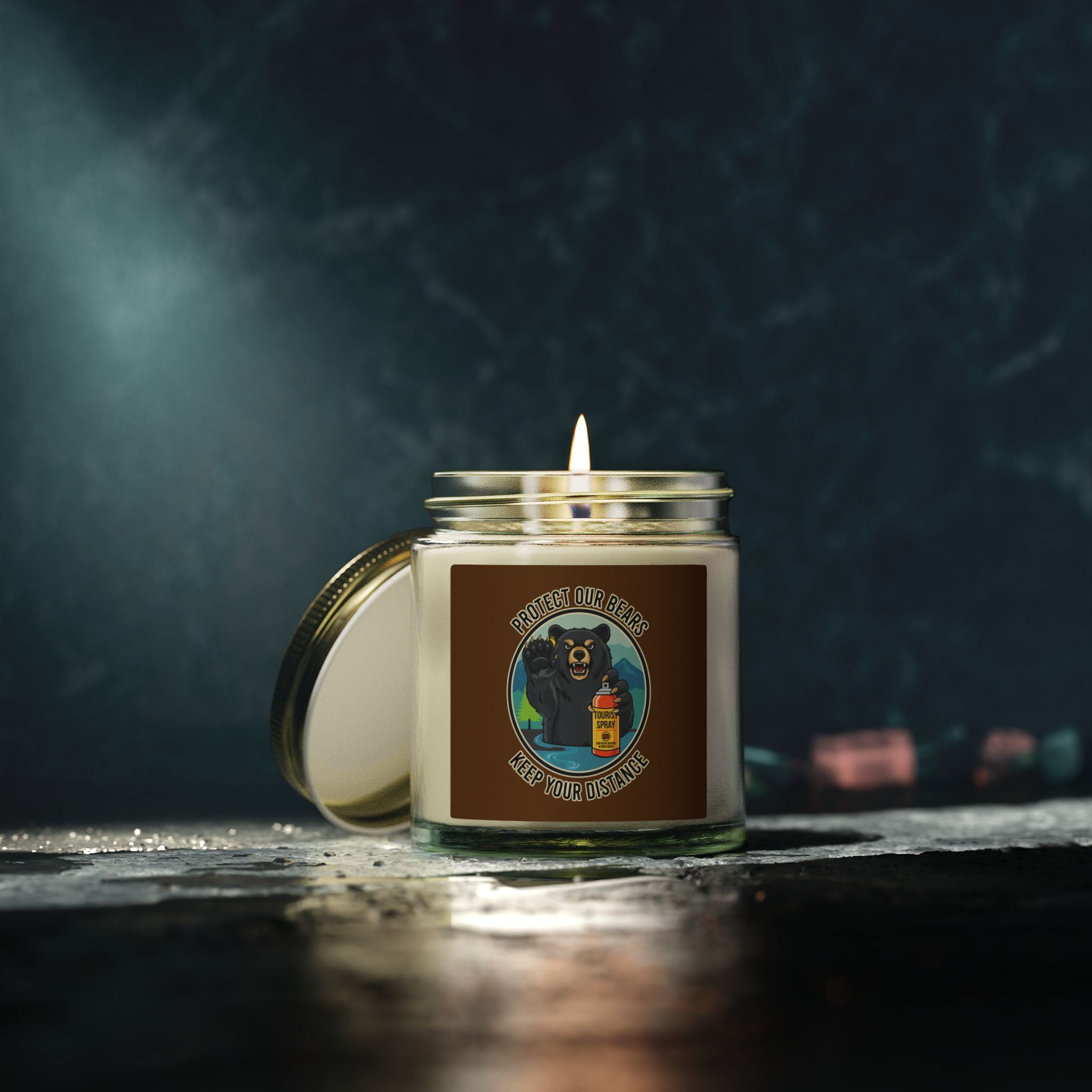 Smoky Mountain Black Bear Candle — Coconut Apricot Scented (4oz & 9oz)