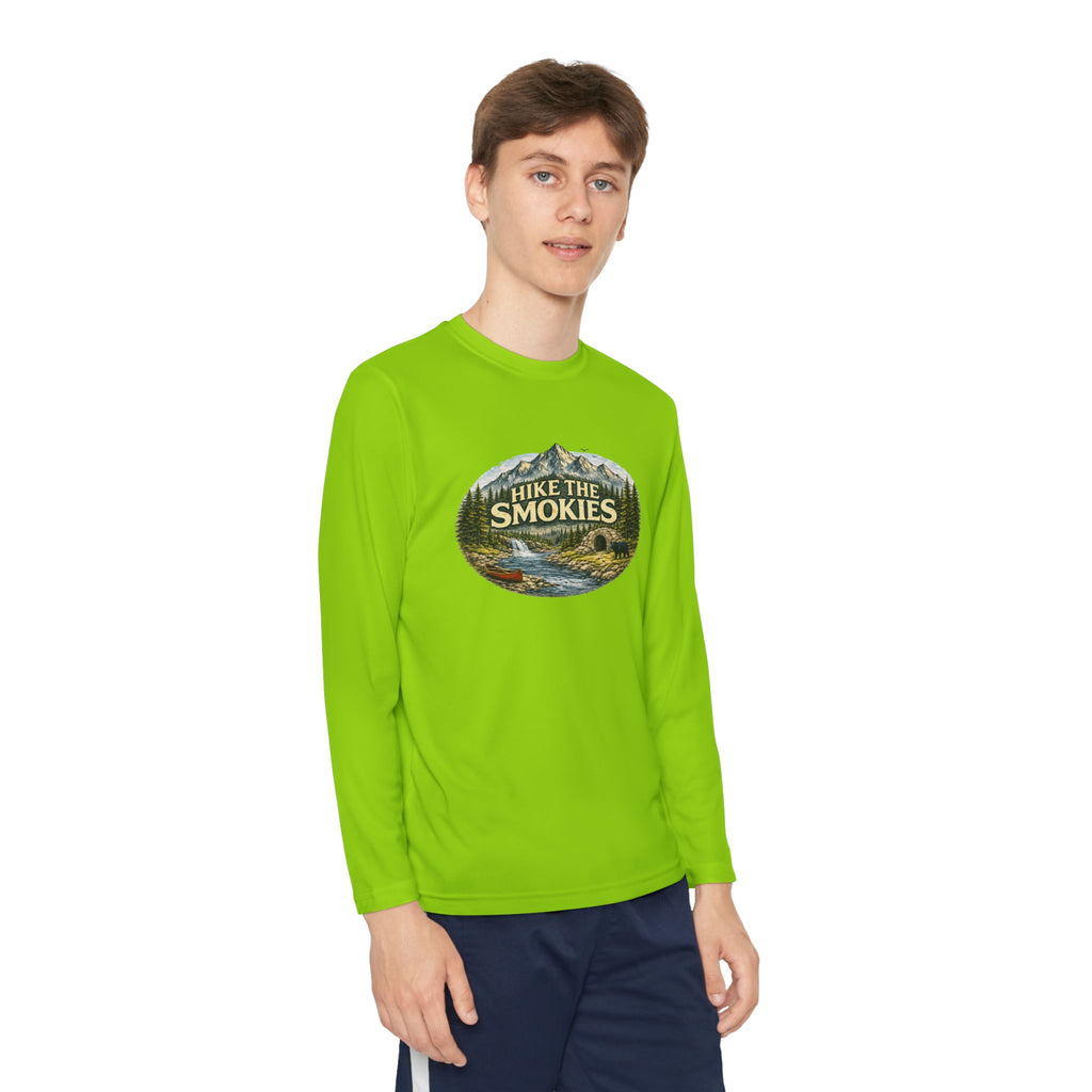 Youth Long Sleeve Tee — "Hike the Smokies" Nature Graphic