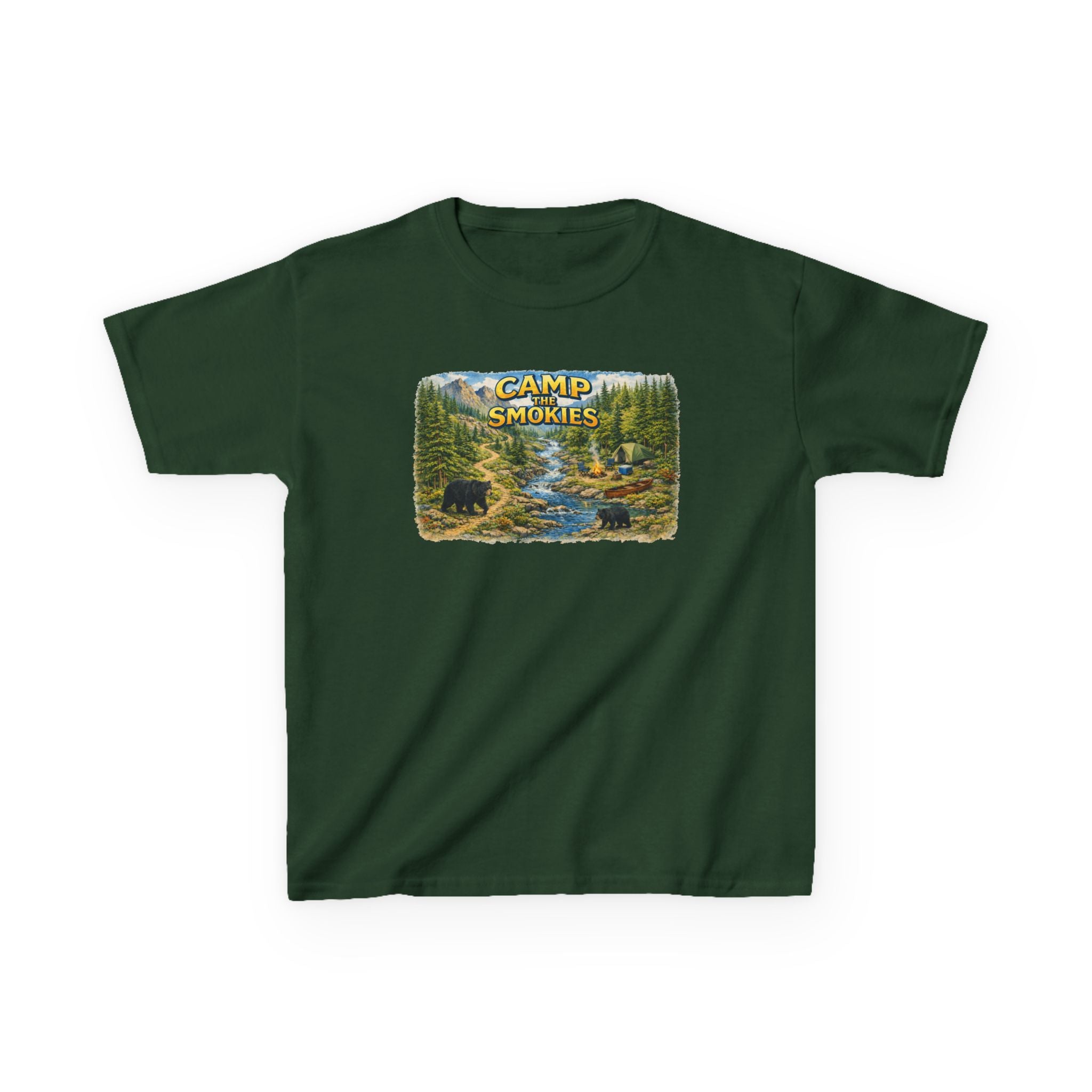 Kids Camp The Smokies T-Shirt — Scenic Smoky Mountains Camp Tee