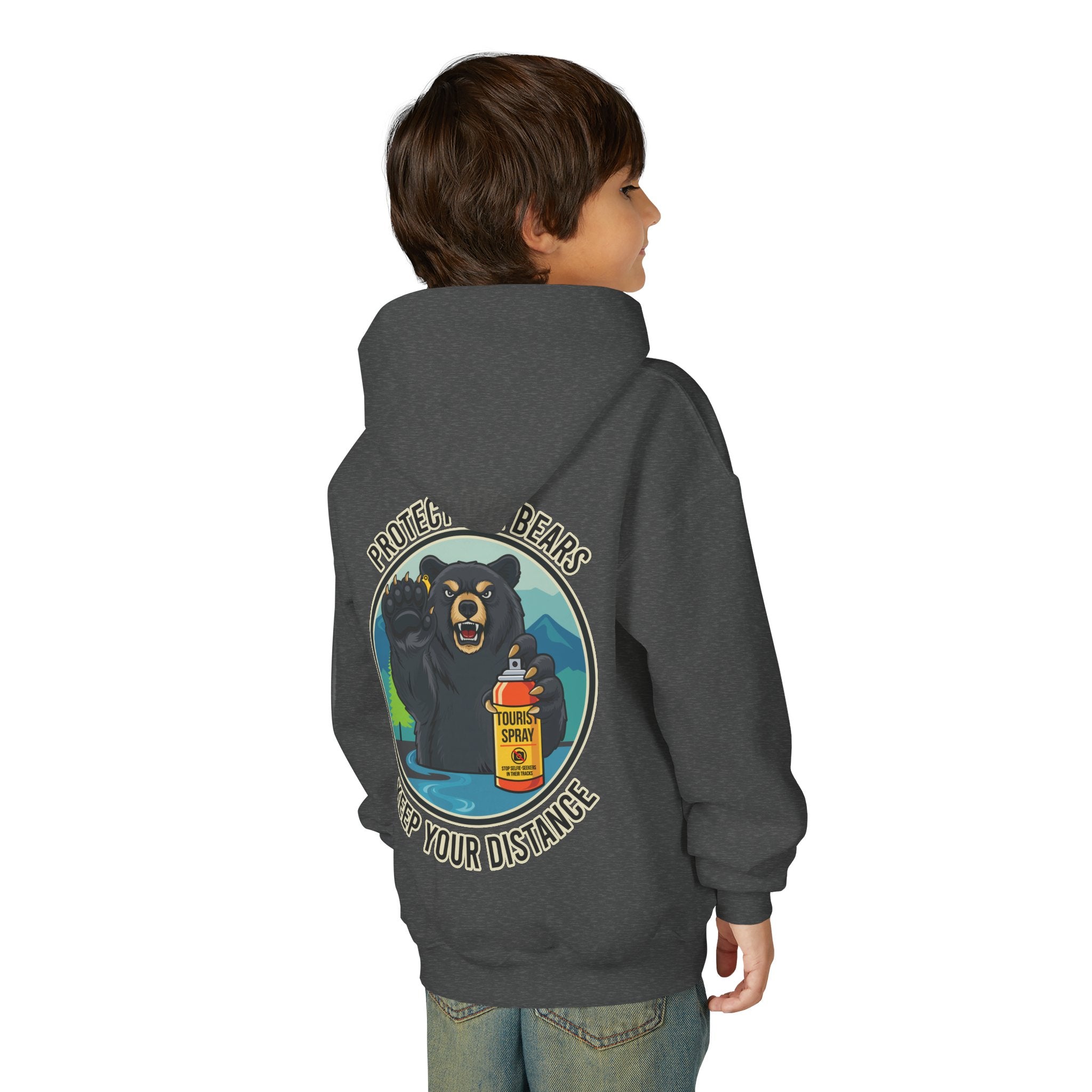 Bear Safety Youth Hoodie — "Protect Our Bears, Keep Your Distance"
