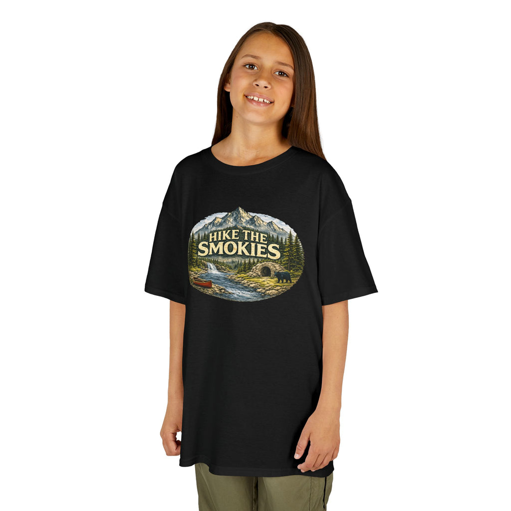 Kids Tee — "Hike the Smokies" Scenic Mountain Camping Shirt