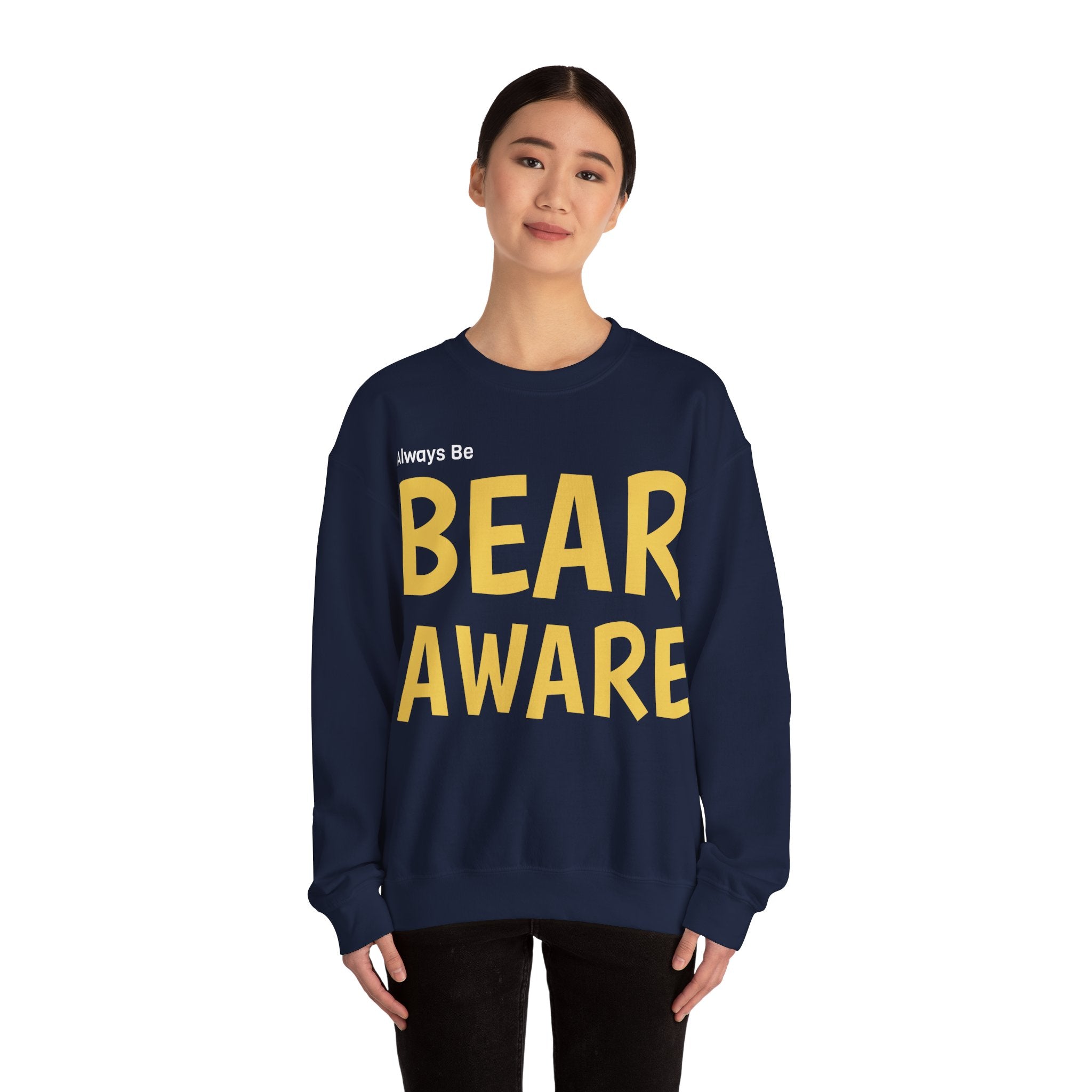 Bear Aware Unisex Crewneck Sweatshirt — Always Be "BEAR AWARE" Graphic Pullover