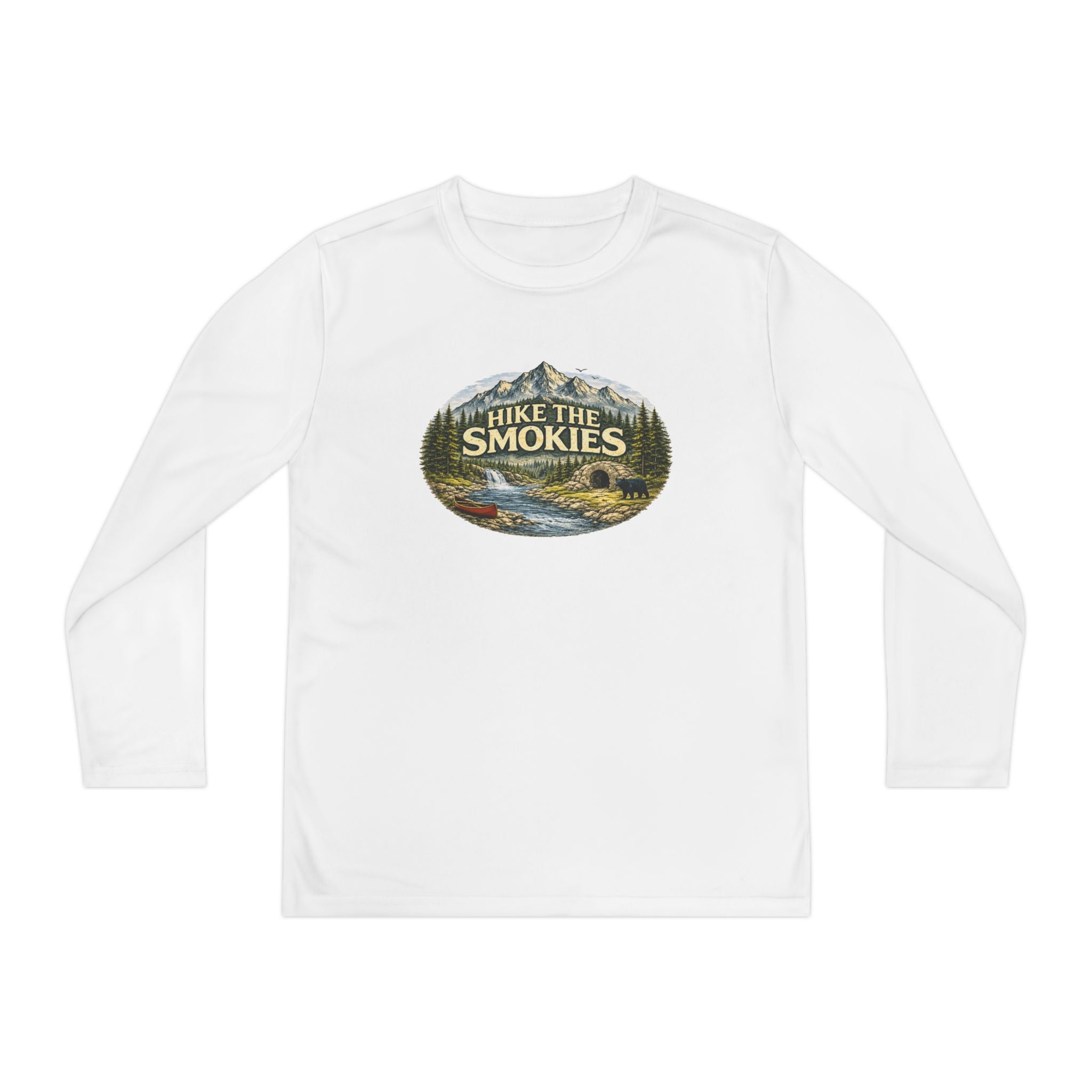 Youth Long Sleeve Tee — "Hike the Smokies" Nature Graphic