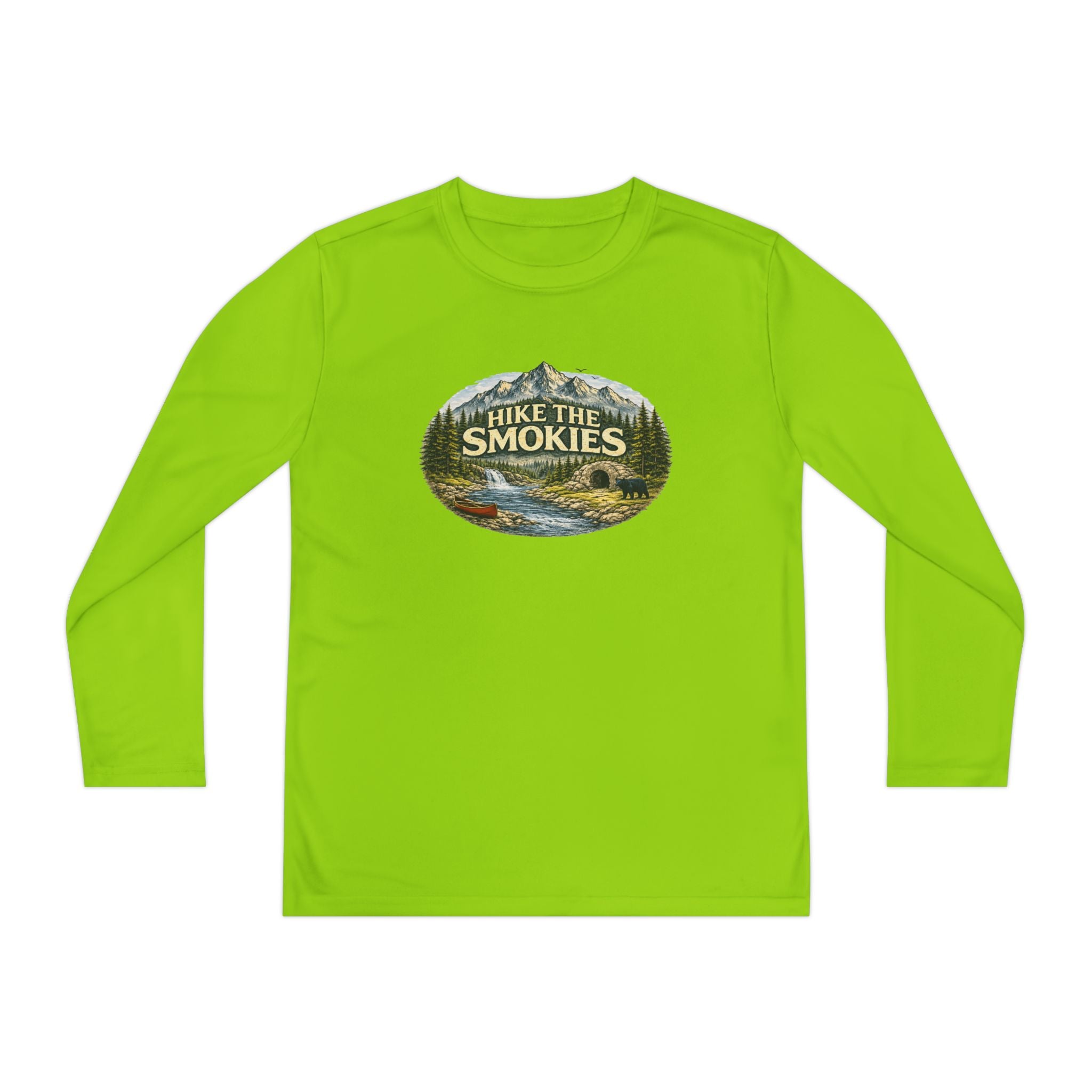 Youth Long Sleeve Tee — "Hike the Smokies" Nature Graphic