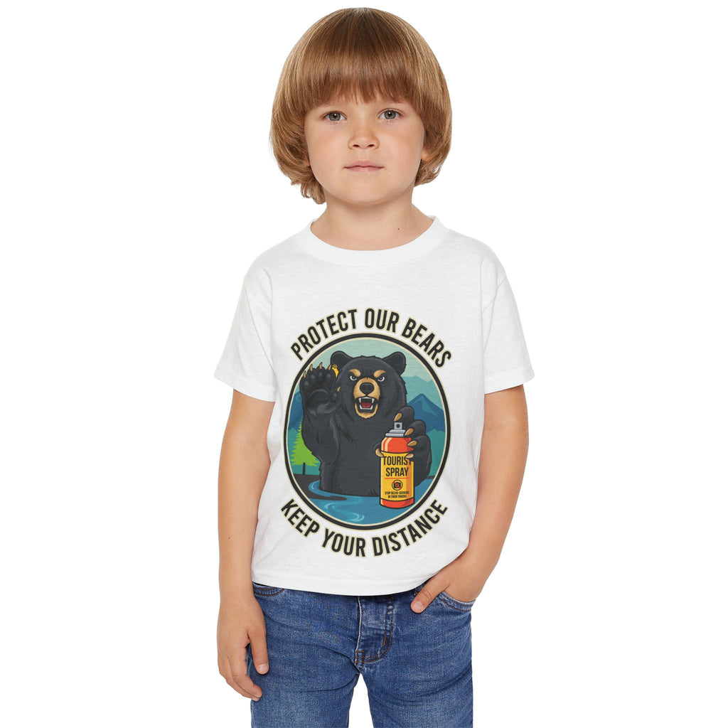 Toddler T-Shirt — "Protect Our Bears, Keep Your Distance" Graphic Tee