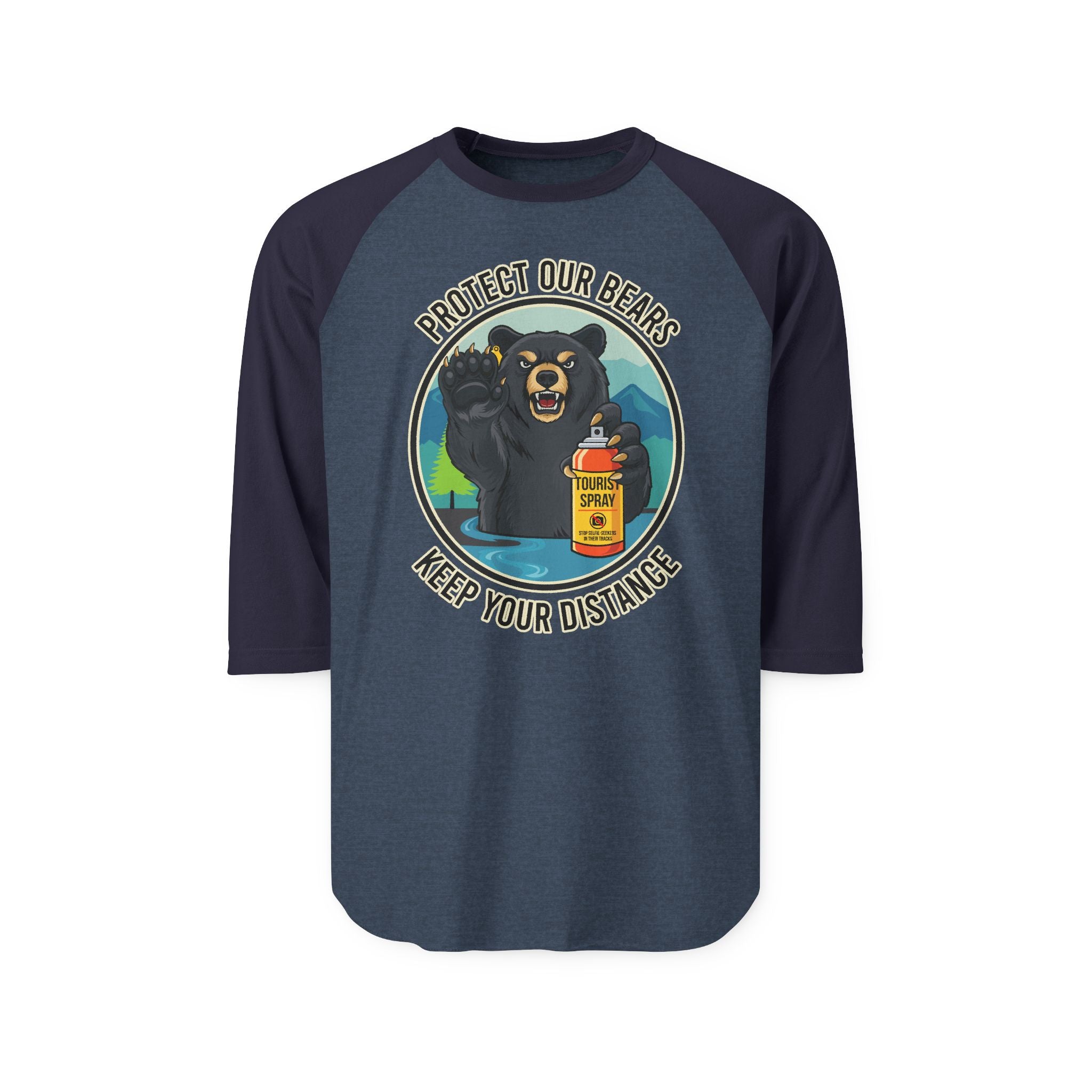 Protect Our Bears  Unisex Raglan 3/4 sleeve Tee Shirt