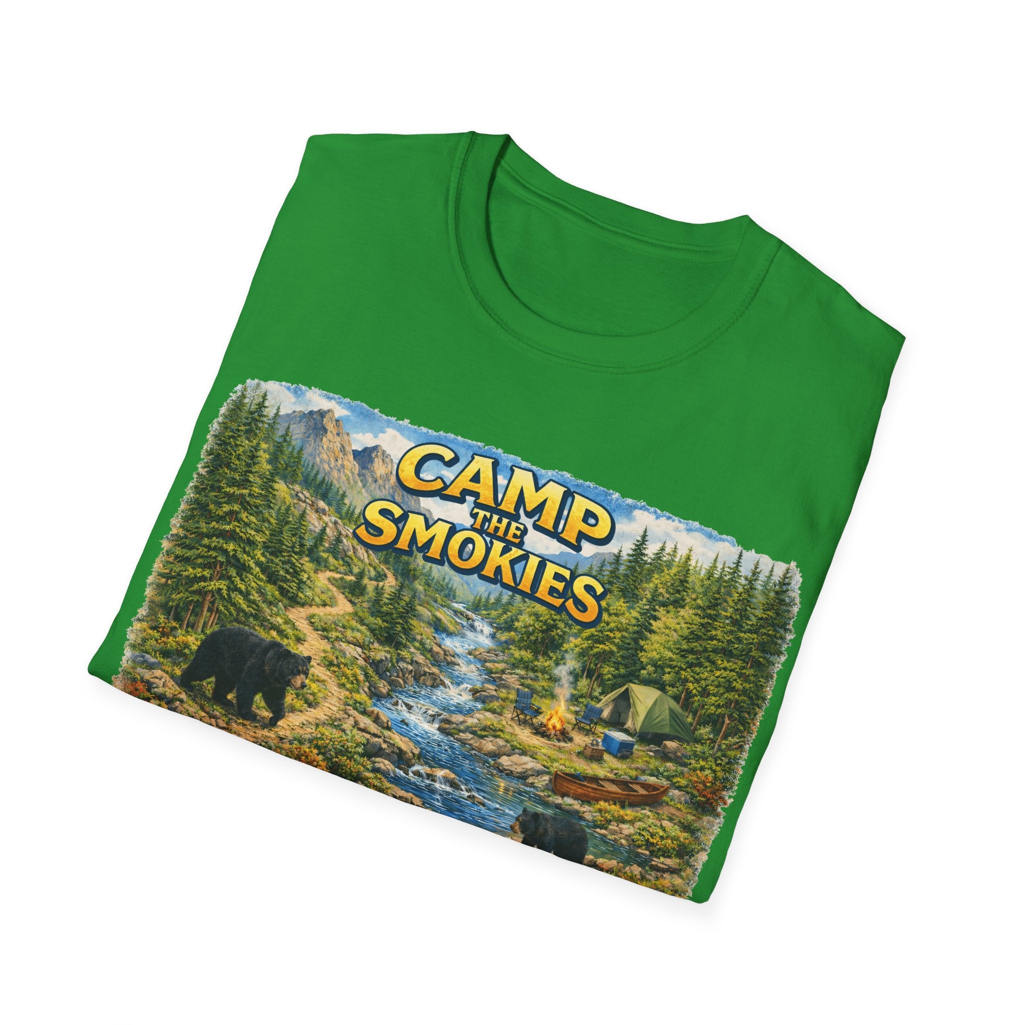 Camp the Smokies Unisex T-Shirt – Rustic Mountain Camping Graphic Tee