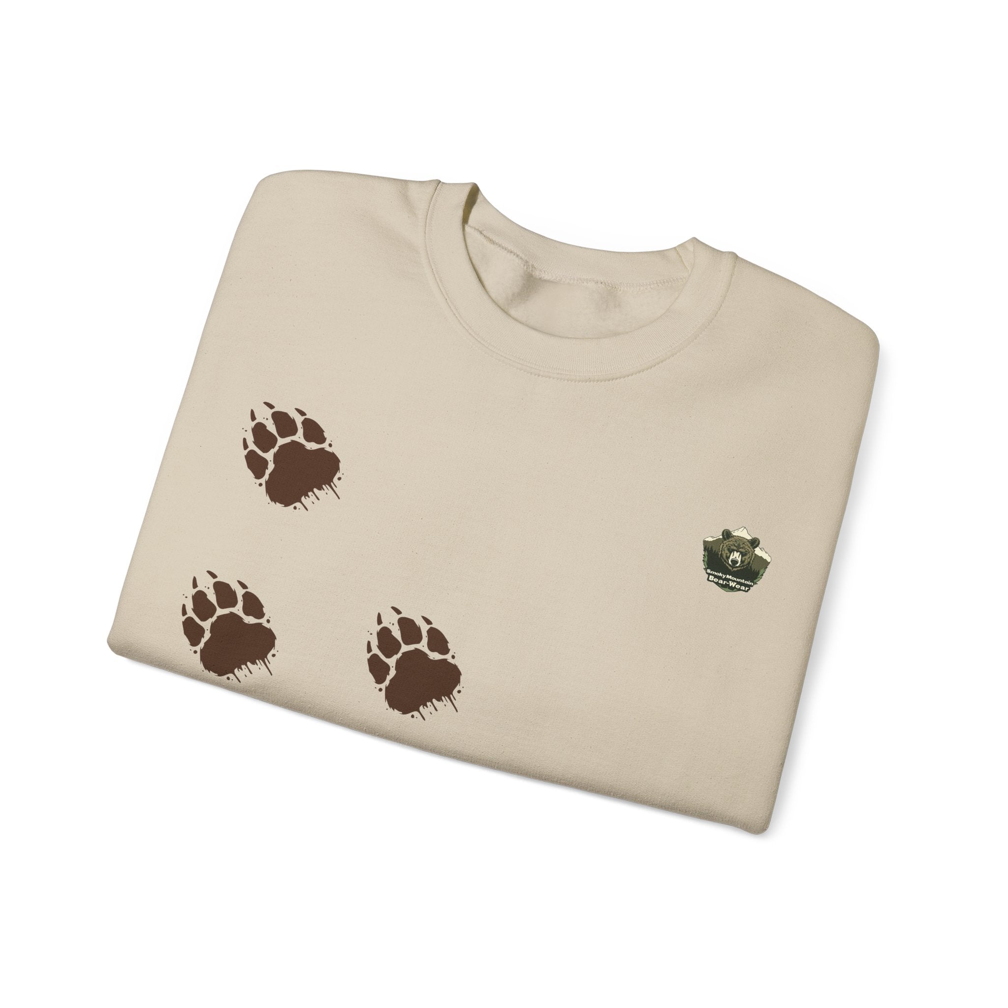 Muddy Bear Paw Tracks - Unisex Pullover Sweatshirt