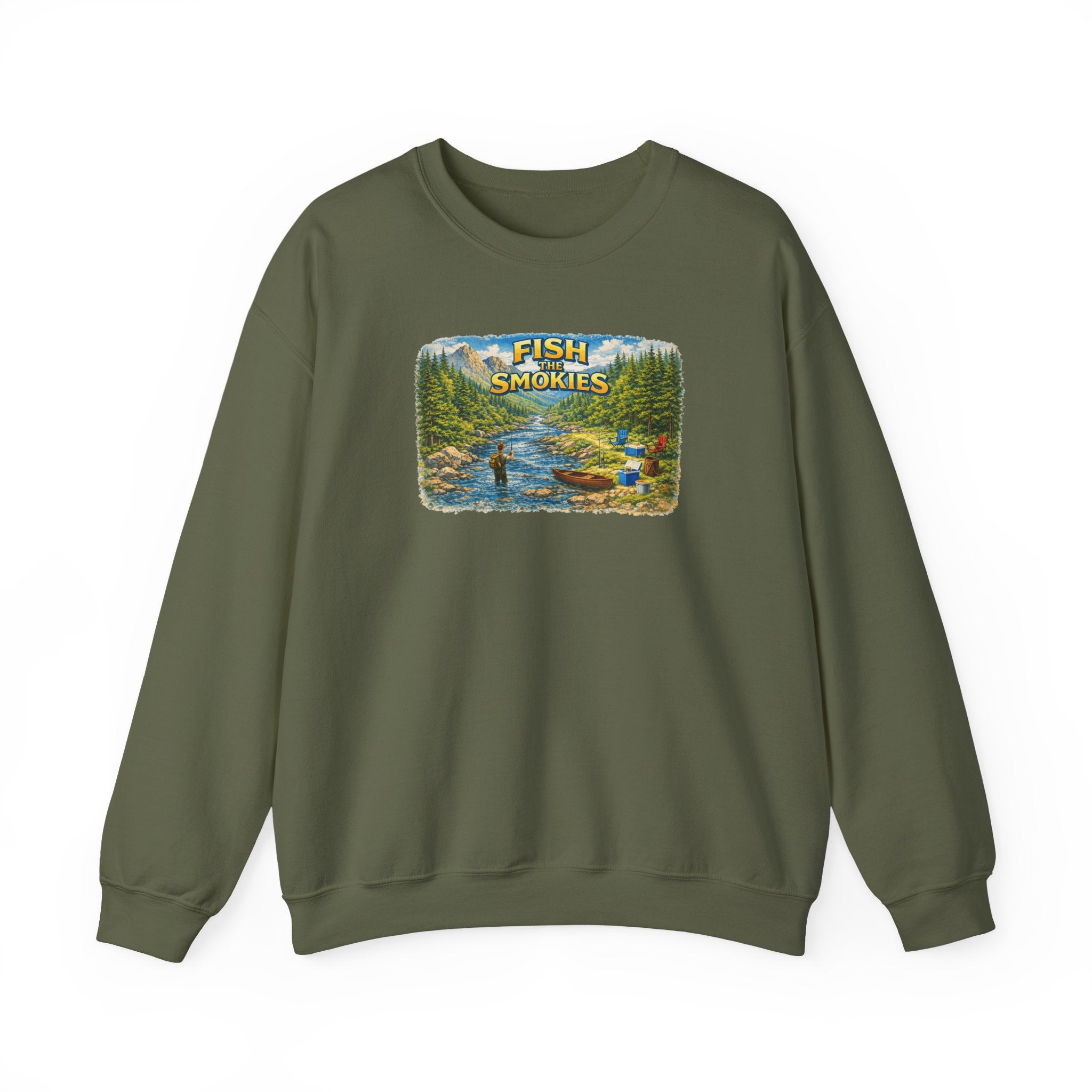Fish Smokies Fishing Crewneck Unisex Sweatshirt