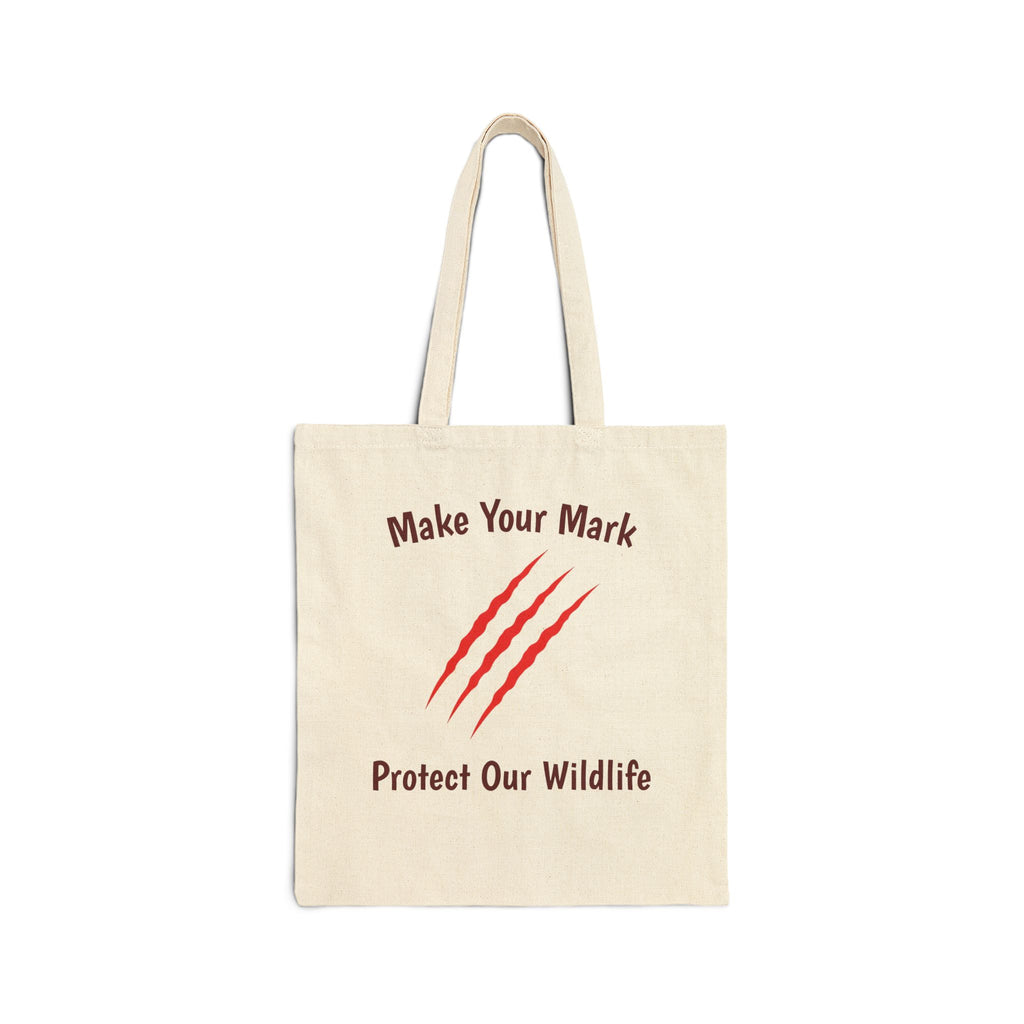 Canvas Tote Bag — "Make Your Mark, Protect Our Wildlife" Eco-Friendly Shopper