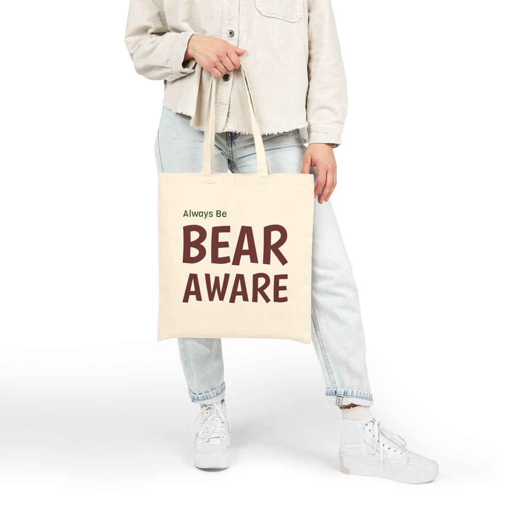 Bear Aware Canvas Tote Bag – "Always Be Bear Aware" Eco Grocery & Travel Tote