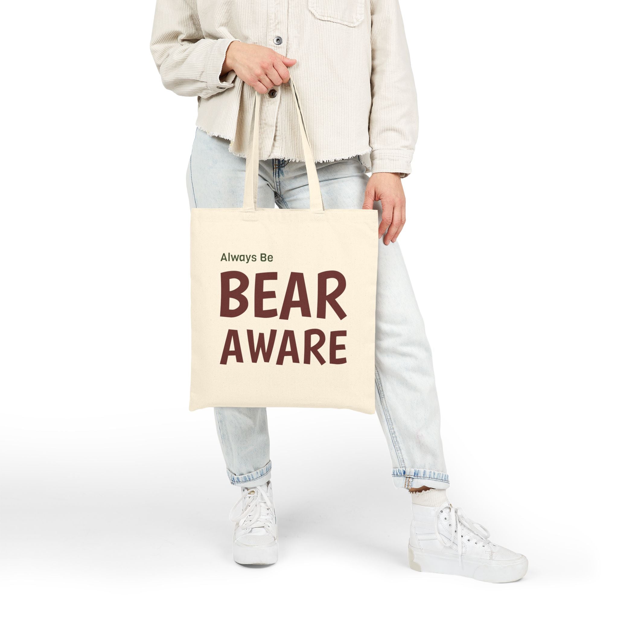 Bear Aware Canvas Tote Bag – "Always Be Bear Aware" Eco Grocery & Travel Tote