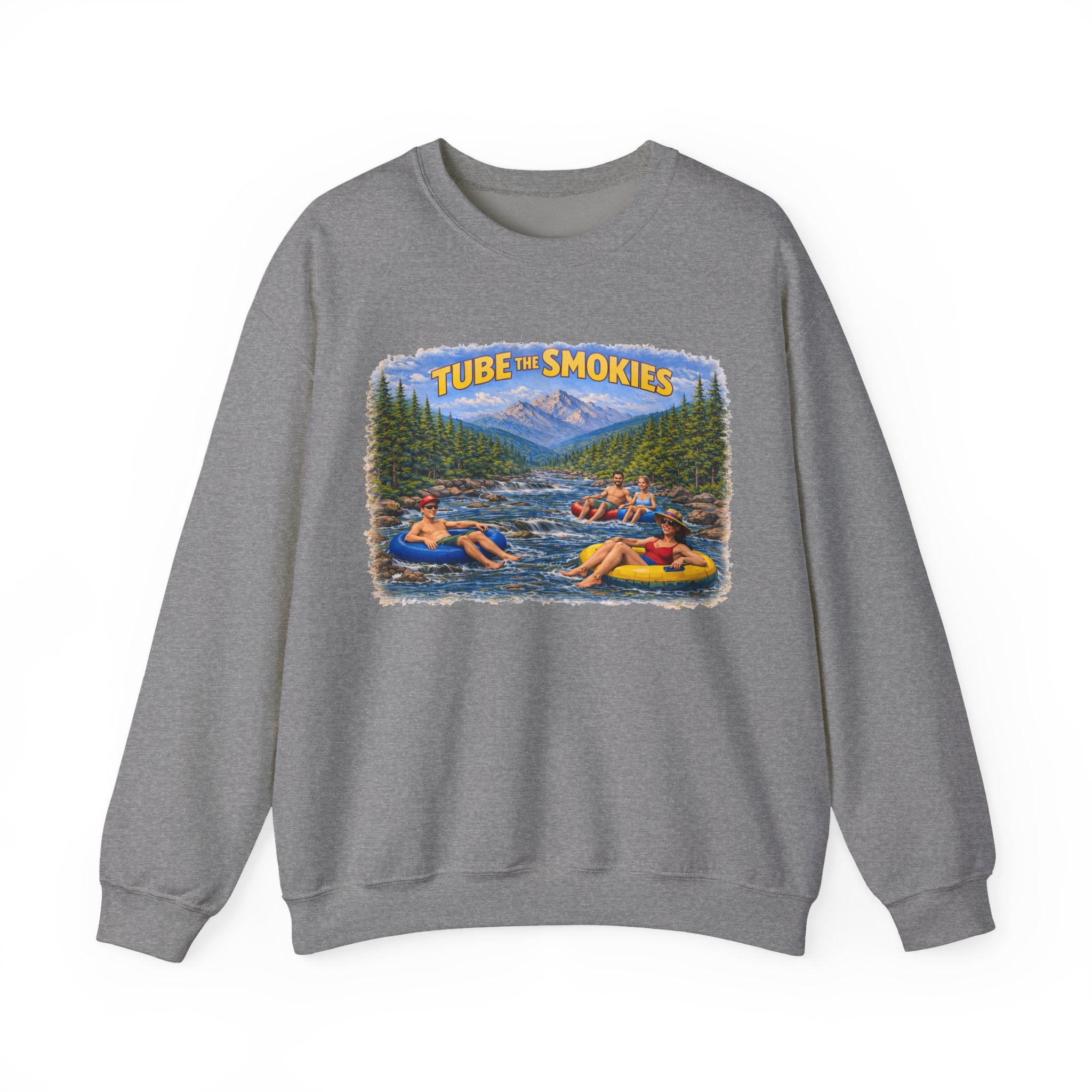Tube the Smokies Crewneck Sweatshirt – Scenic River Tubing Graphic