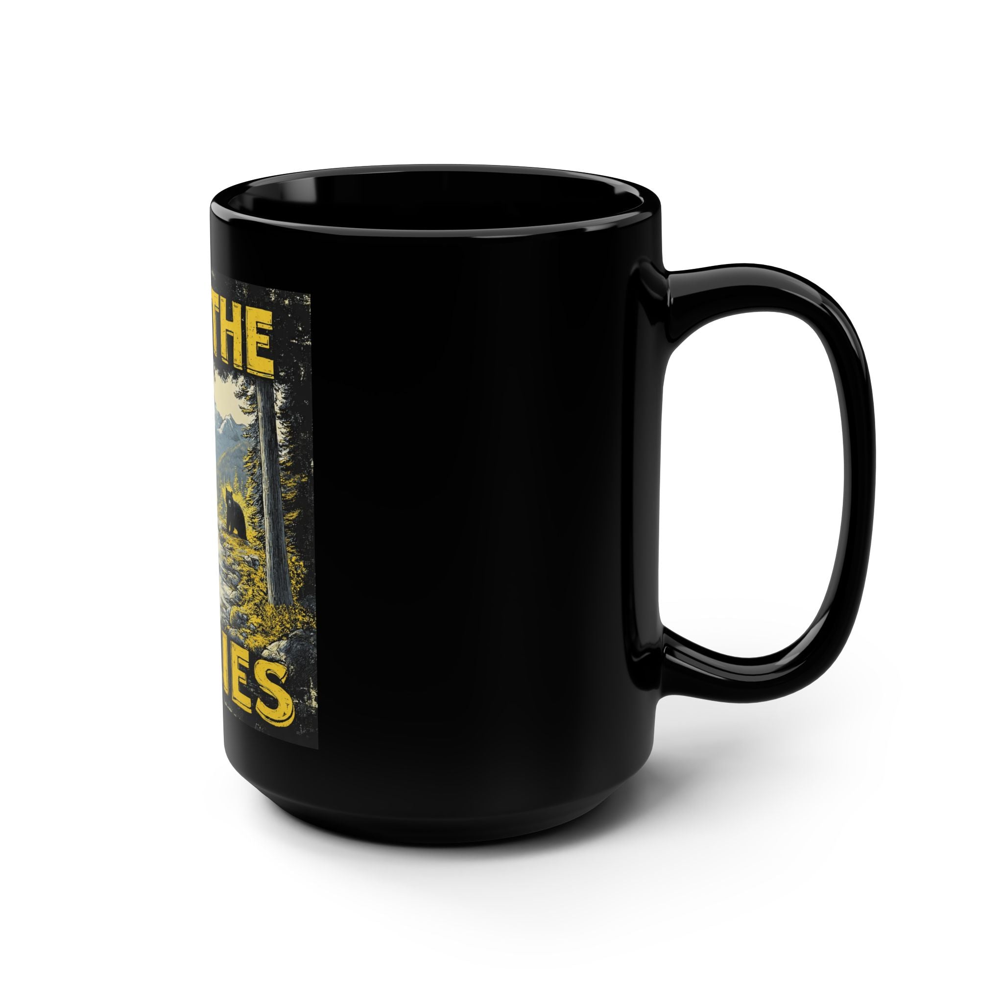 Hike the Smokies 15oz Black Mug — Scenic Mountain & Canoe Coffee Cup