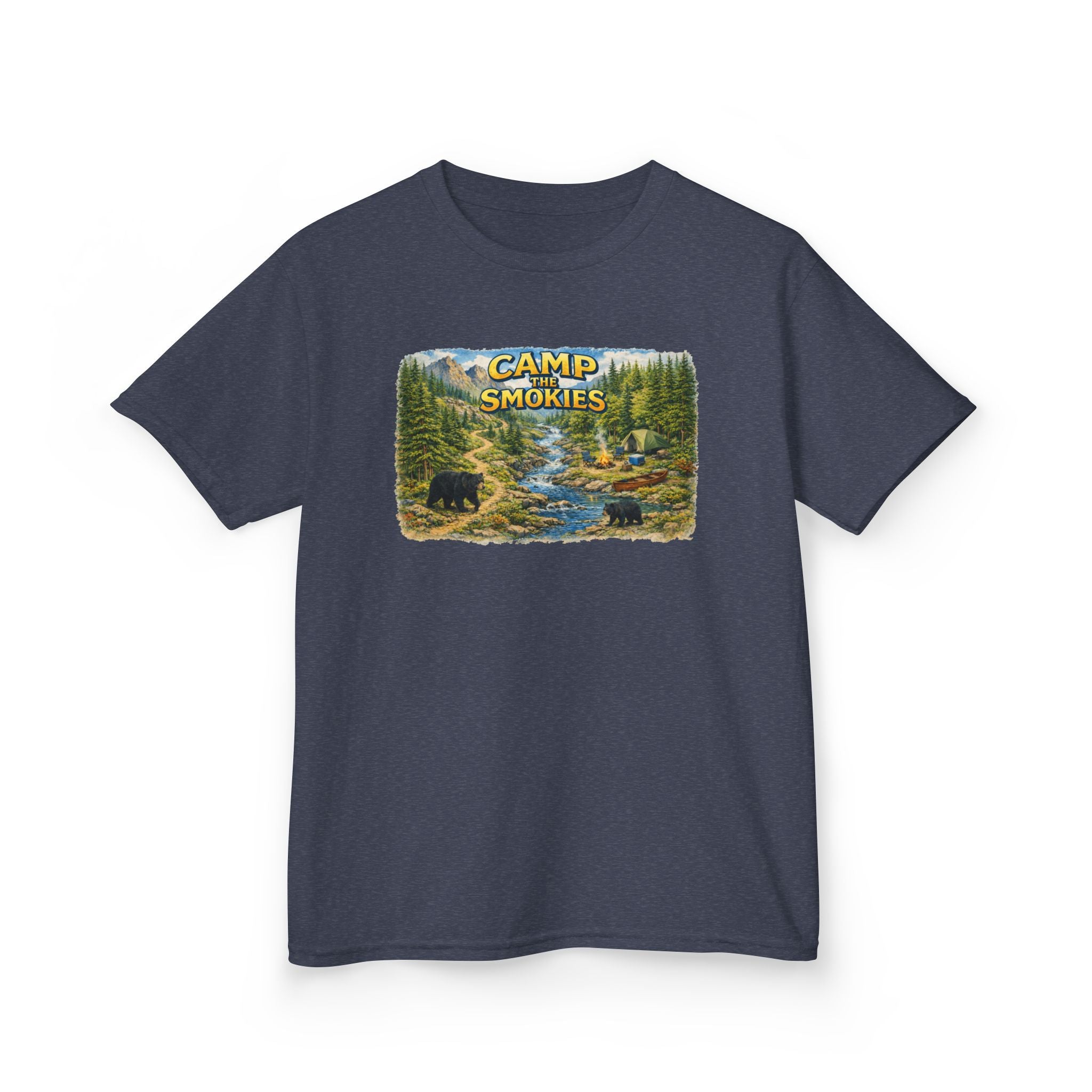 Kids Camp The Smokies T-Shirt — Scenic Smoky Mountains Camp Tee