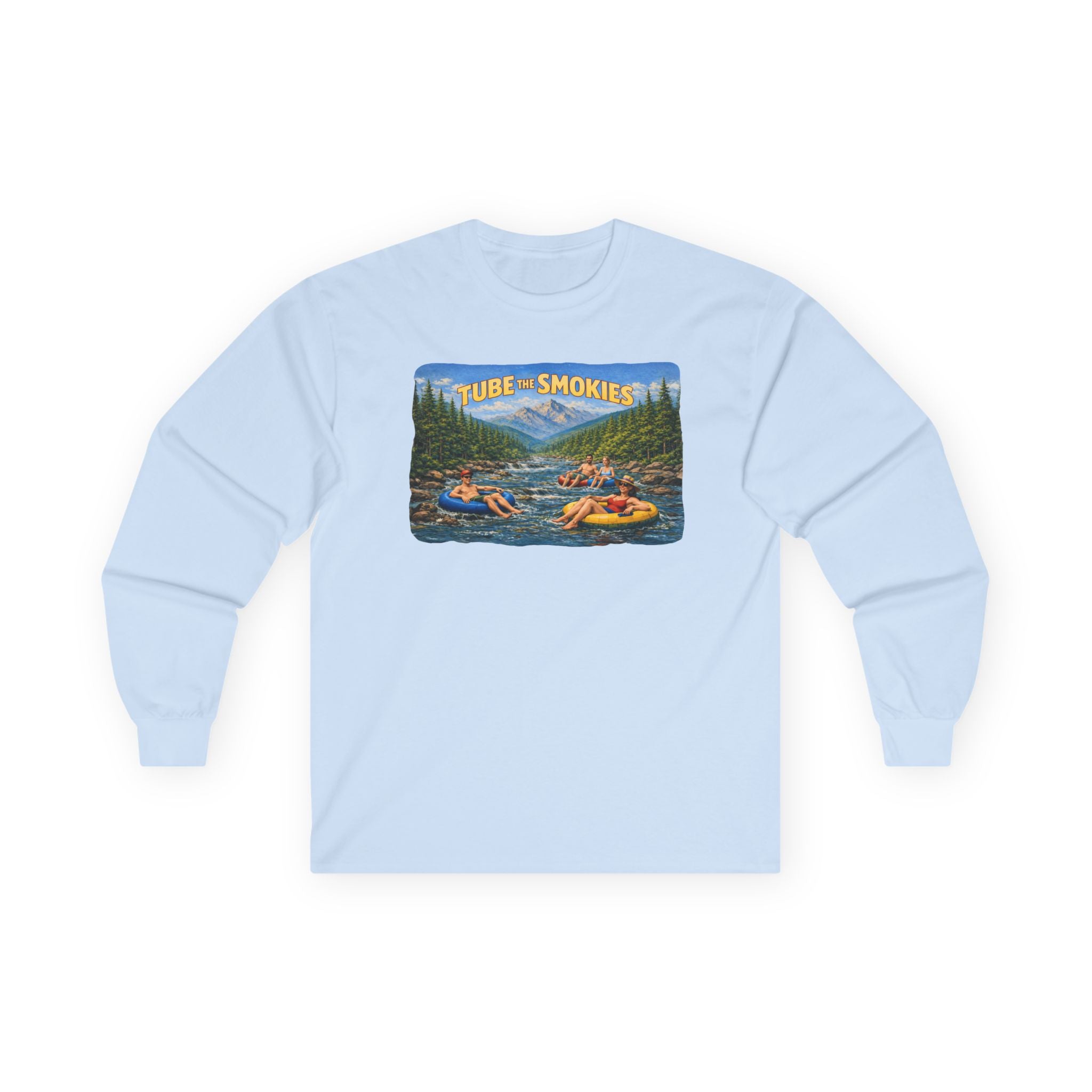 Smokies River Tubing Long Sleeve Tee – Vintage Outdoor Adventure Design