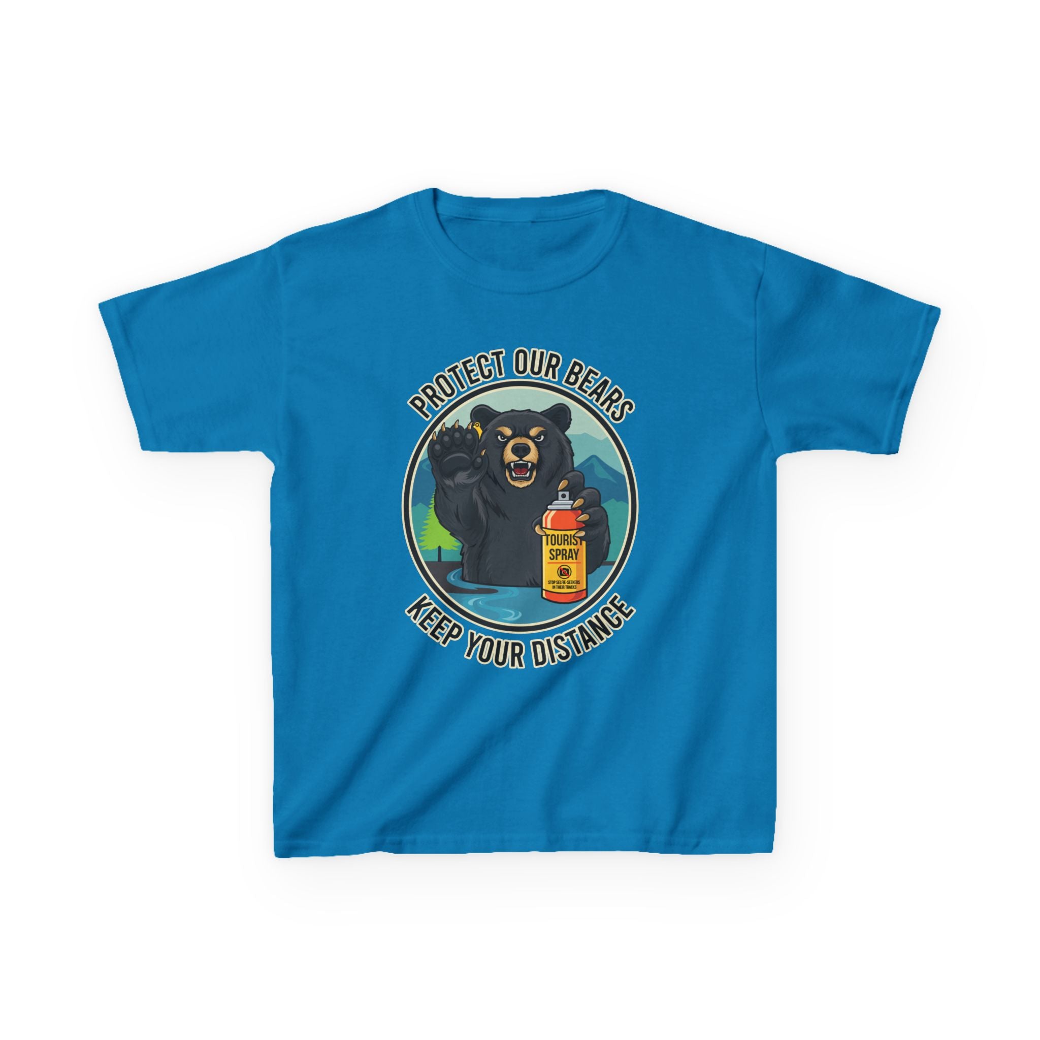 Kids T‑Shirt — "Protect Our Bears, Keep Your Distance" Cute Bear Conservation Tee