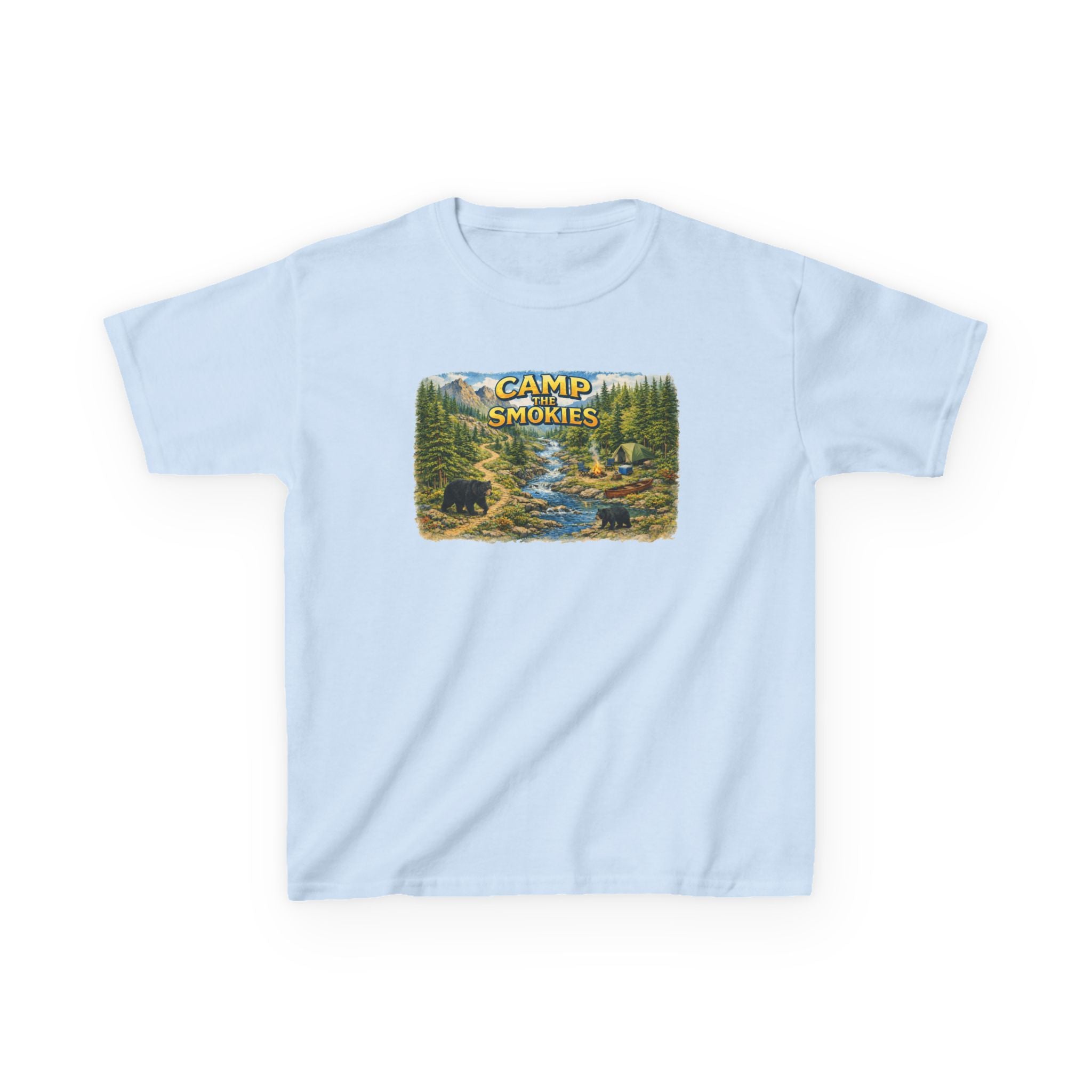 Kids Camp The Smokies T-Shirt — Scenic Smoky Mountains Camp Tee