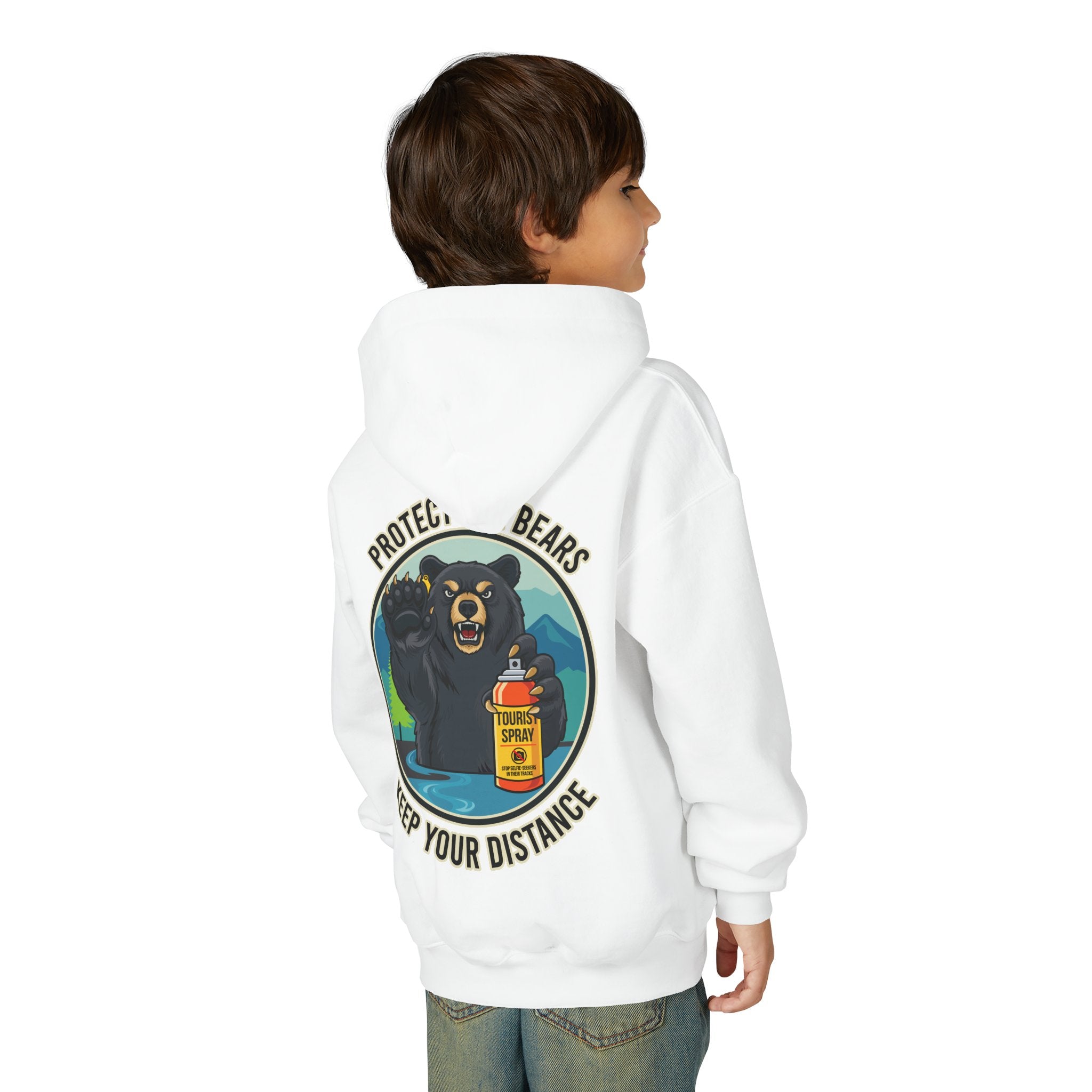 Bear Safety Youth Hoodie — "Protect Our Bears, Keep Your Distance"
