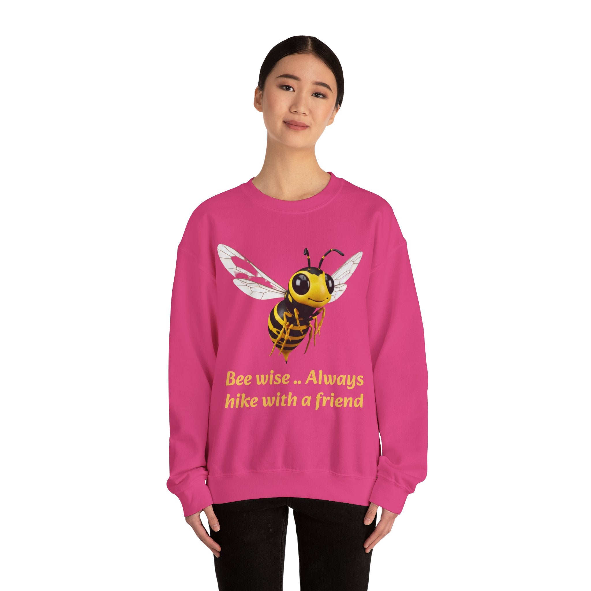 Bee Wise Crewneck Sweatshirt — Bee Illustration "Bee wise .. Always hike with a friend"