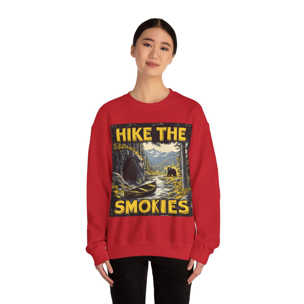 Hike the Smokies Sweatshirt — Vintage Mountain Hiking Unisex Crewneck