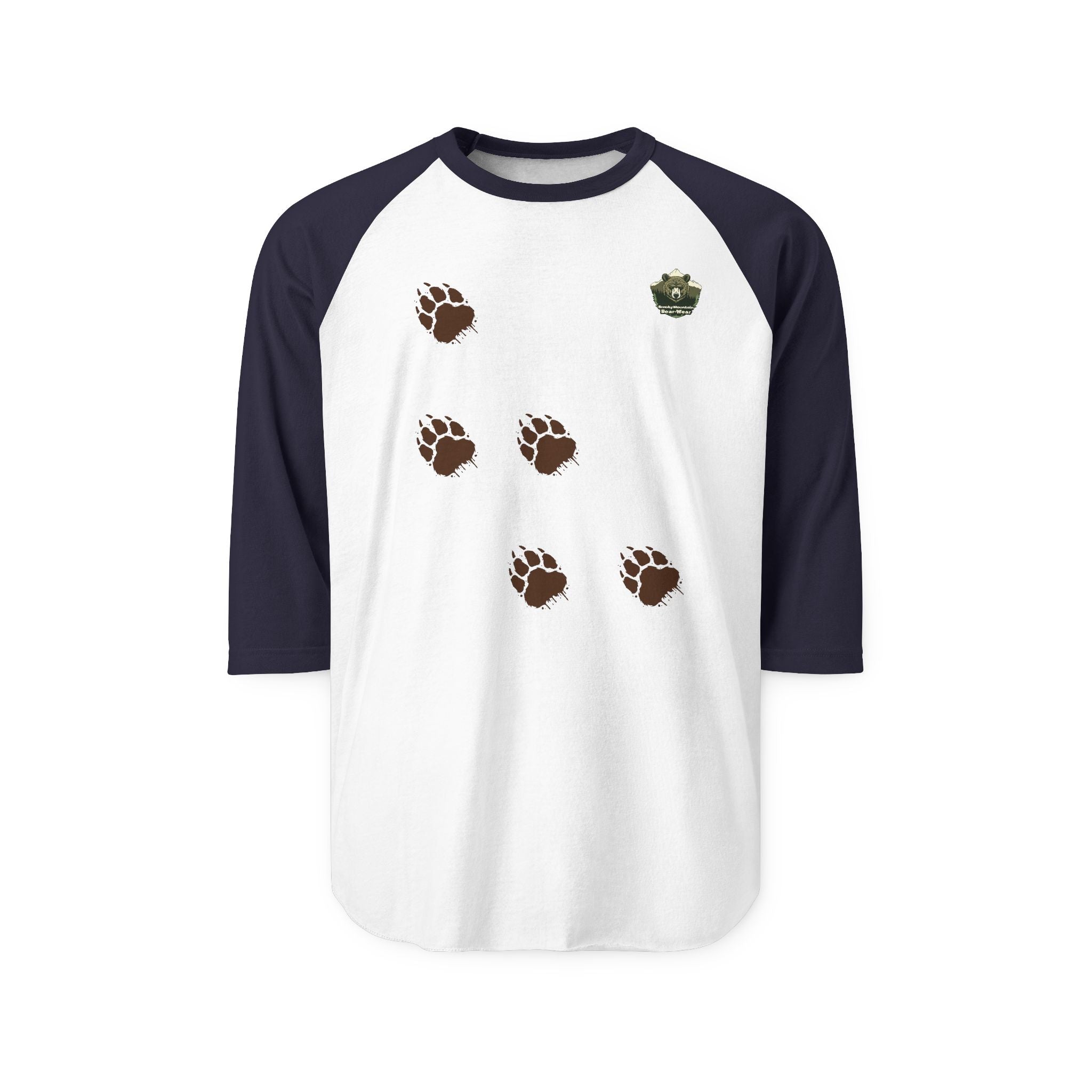 Bear Paw Tracks Unisex Raglan Shirt | Muddy Wildlife Trail Tee