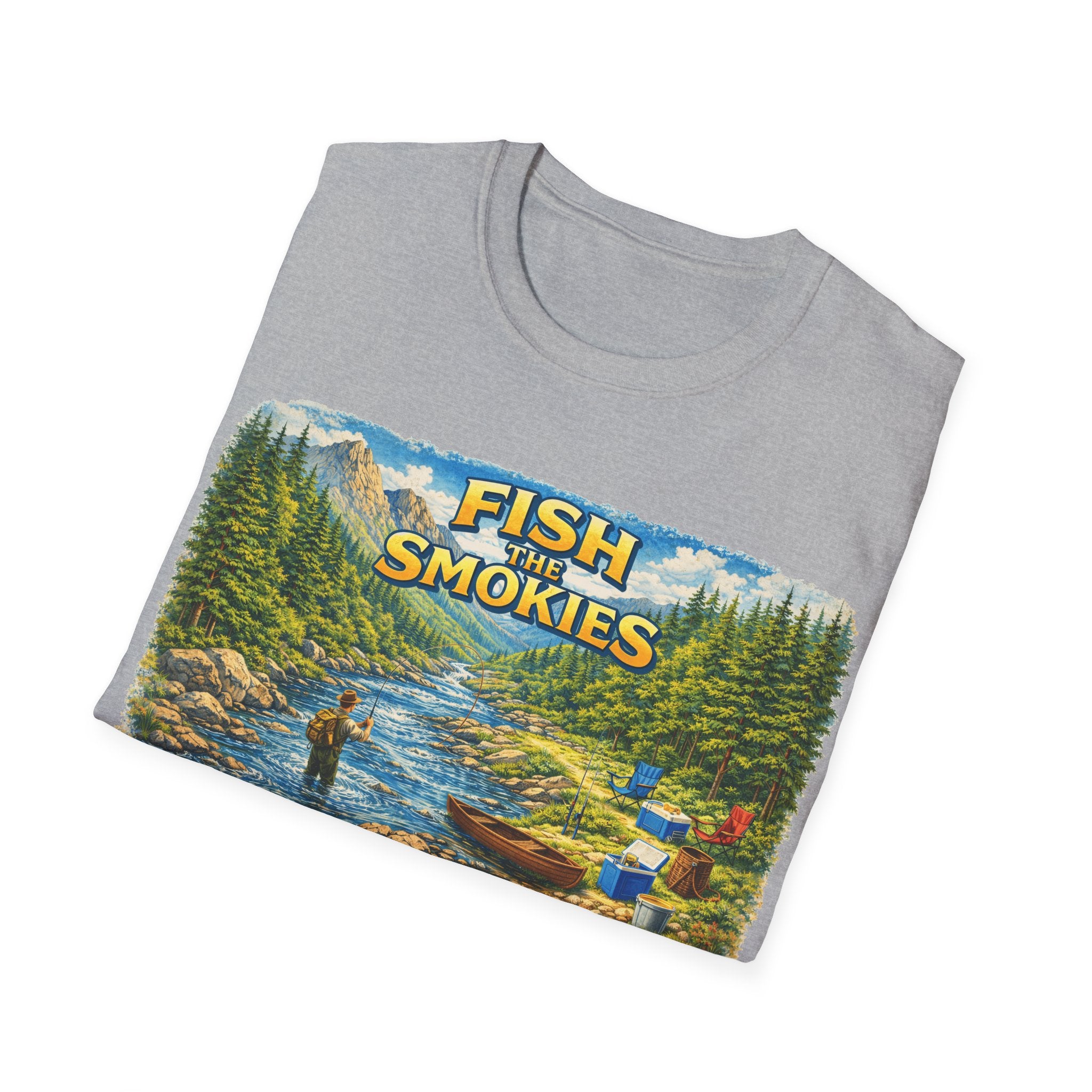 Fish the Smokies Unisex T-Shirt — Scenic Fishing River Graphic Tee