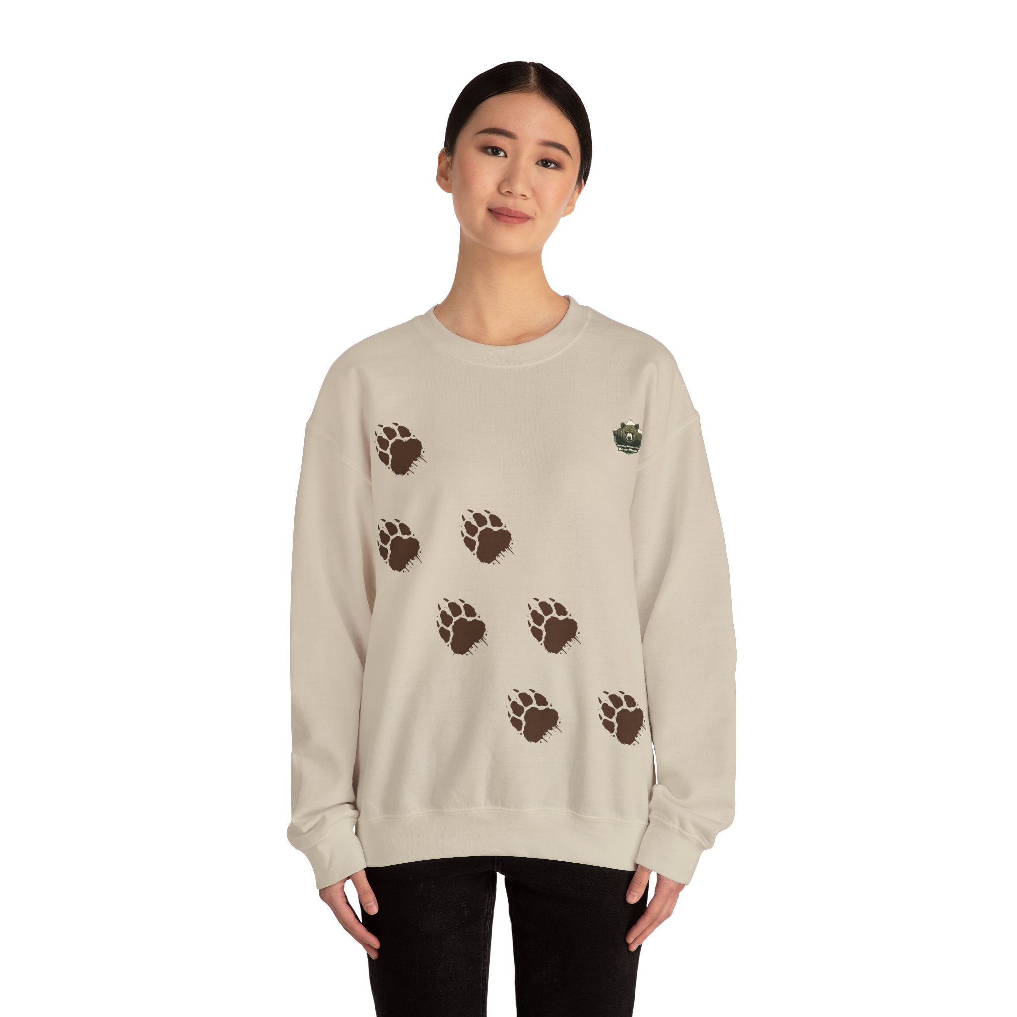 Muddy Bear Paw Tracks - Unisex Pullover Sweatshirt