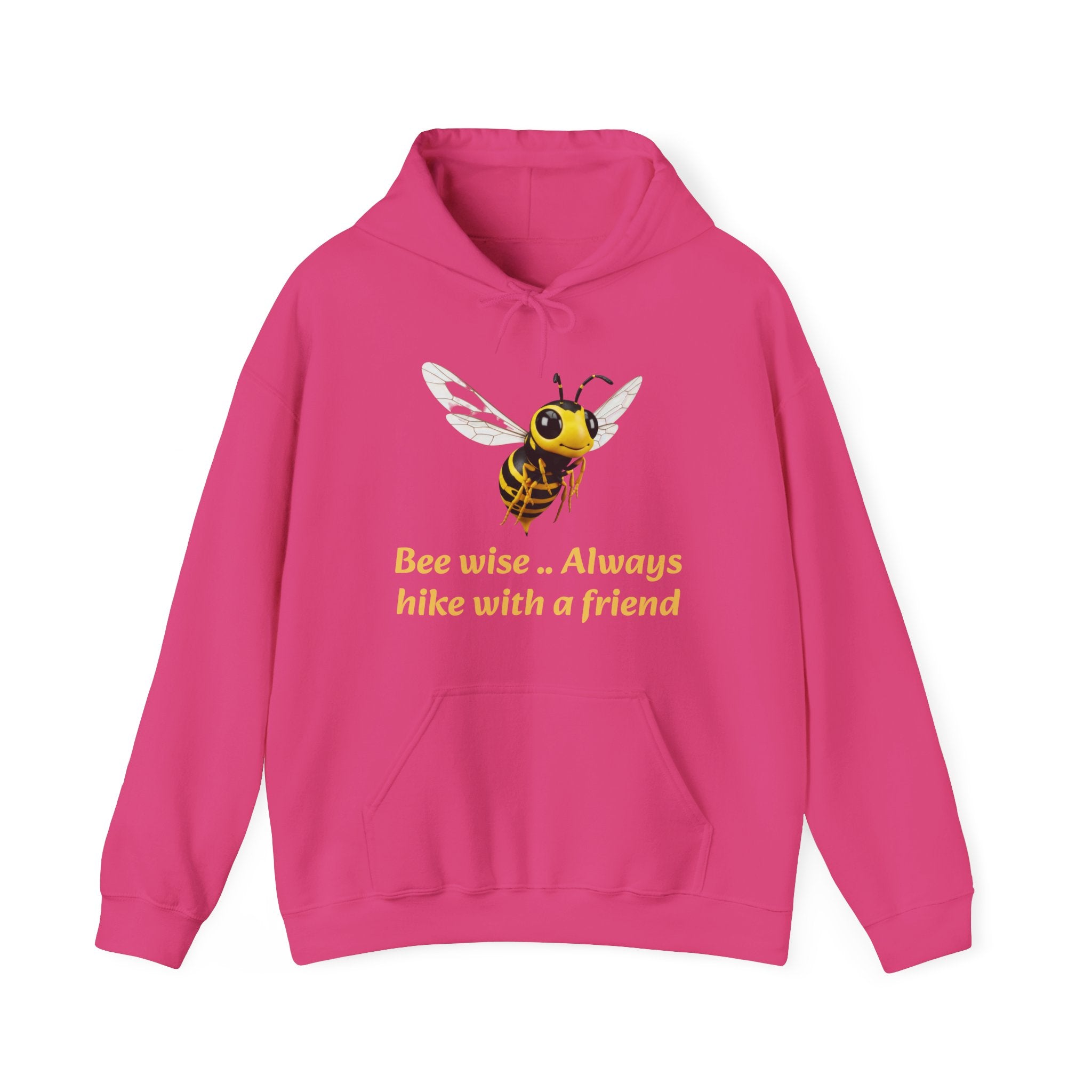 Bee Wise Hoodie — "Bee wise... Always hike with a friend" Nature Lover Graphic Hoodie