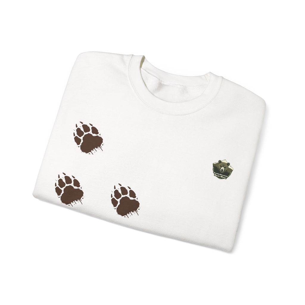 Muddy Bear Paw Tracks - Unisex Pullover Sweatshirt