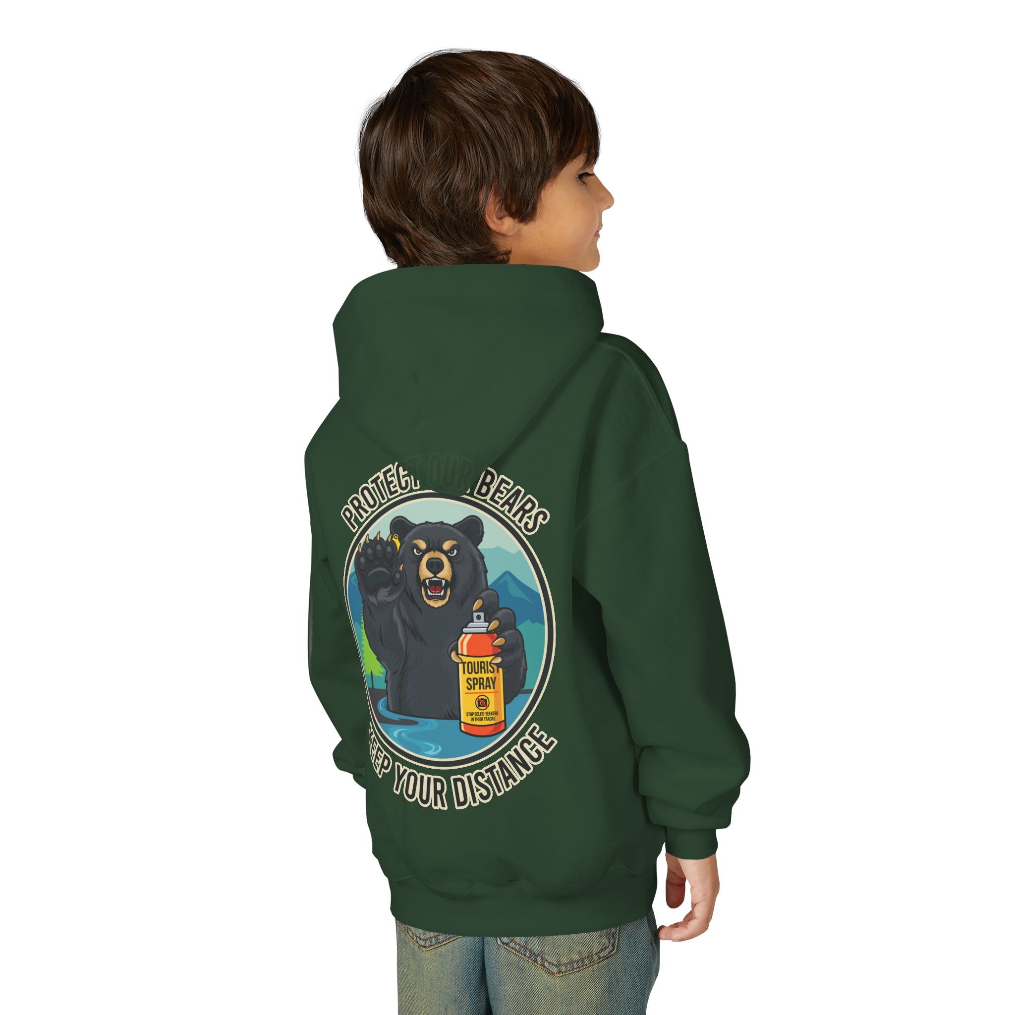 Bear Safety Youth Hoodie — "Protect Our Bears, Keep Your Distance"