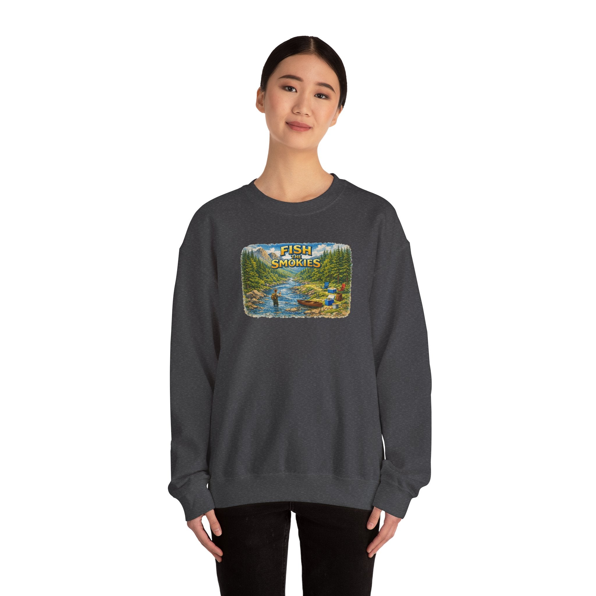 Fish Smokies Fishing Crewneck Unisex Sweatshirt